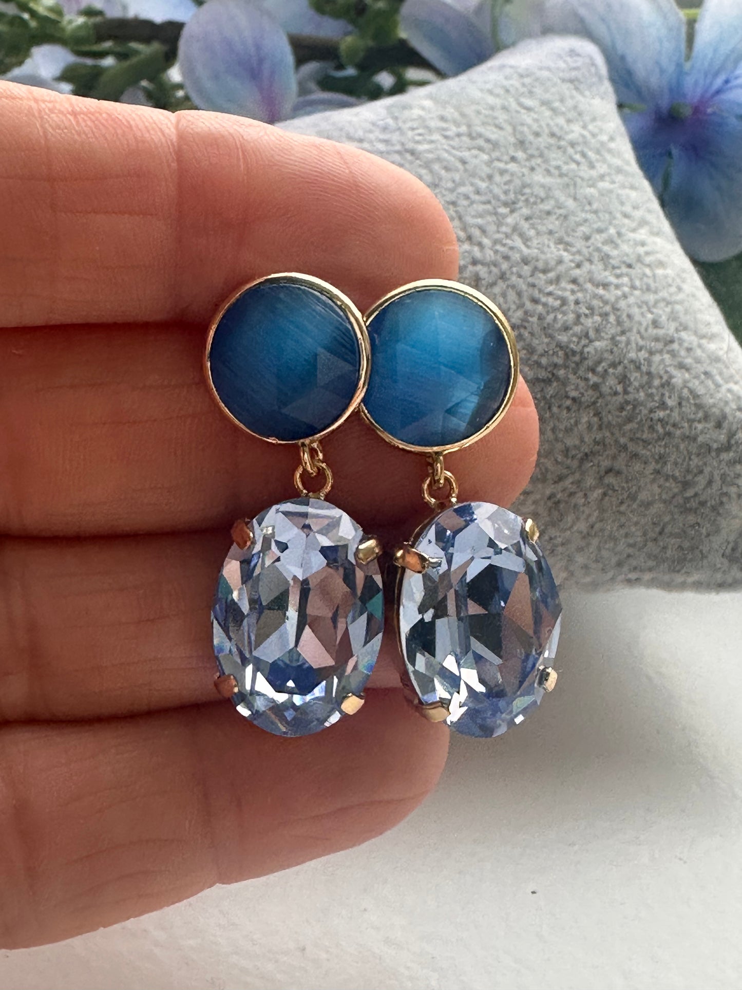 Blue Crystal Earrings