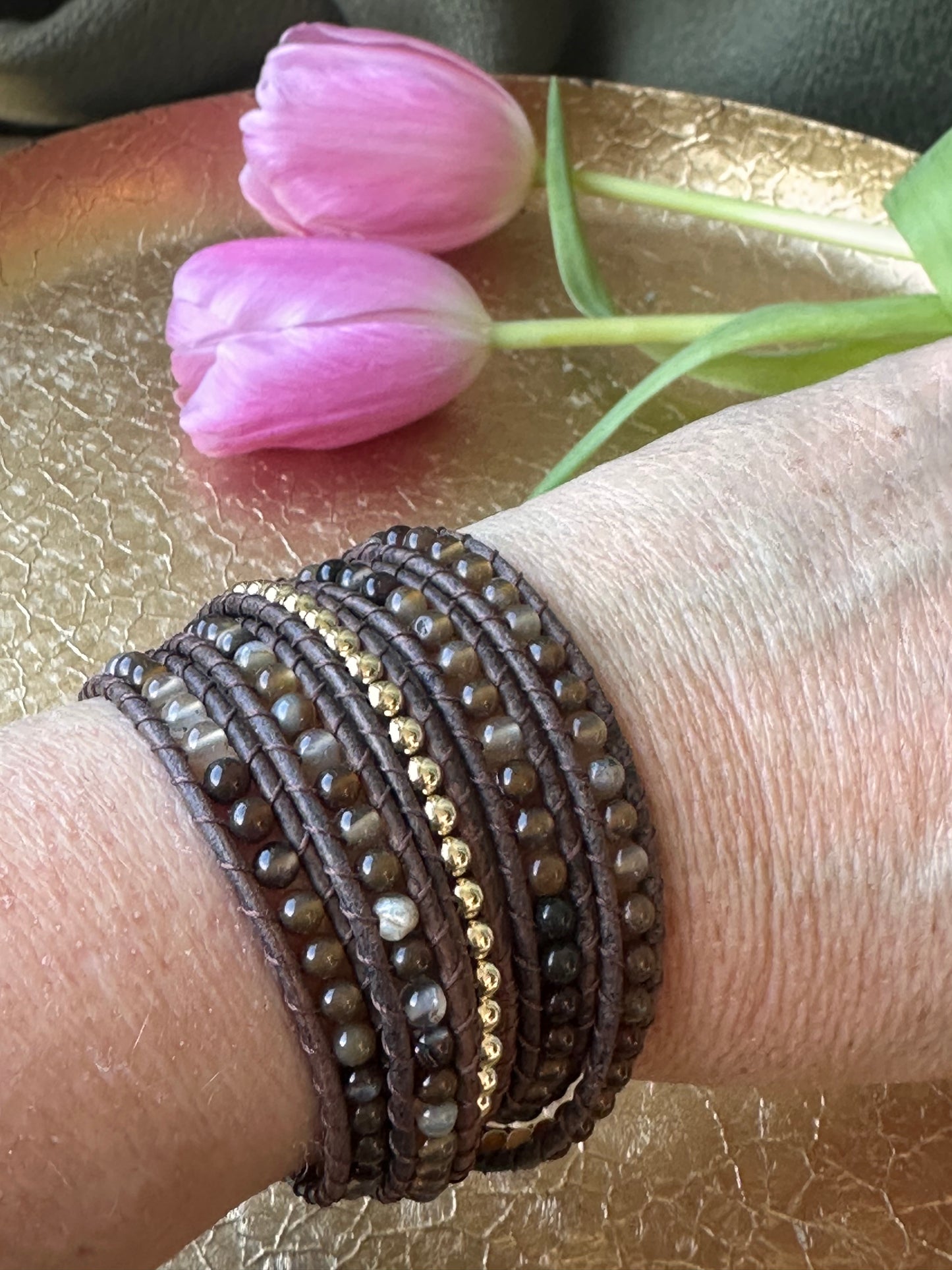 5-Wrap Agate Bracelet