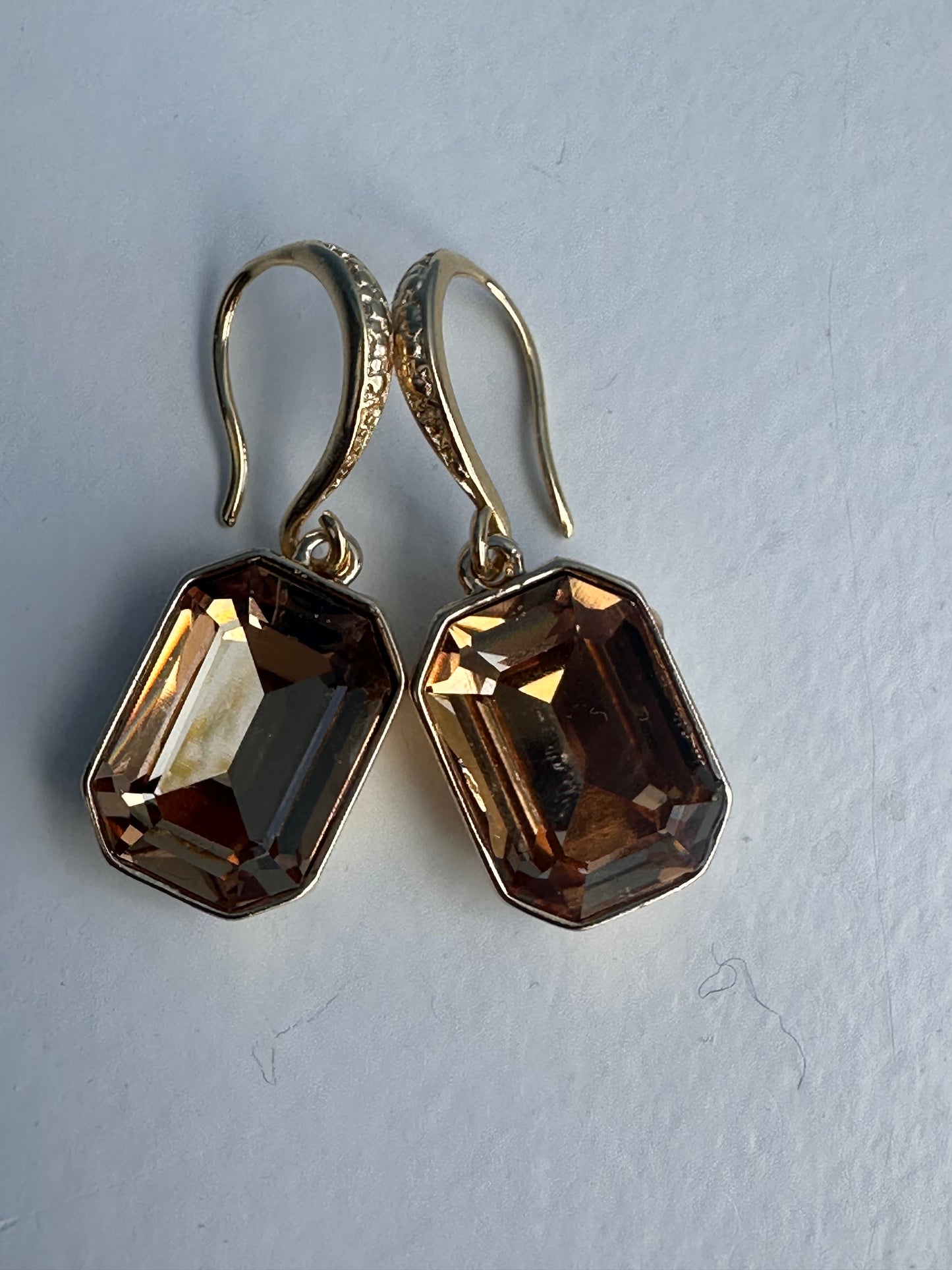 Caramel Colored Crystal Earrings