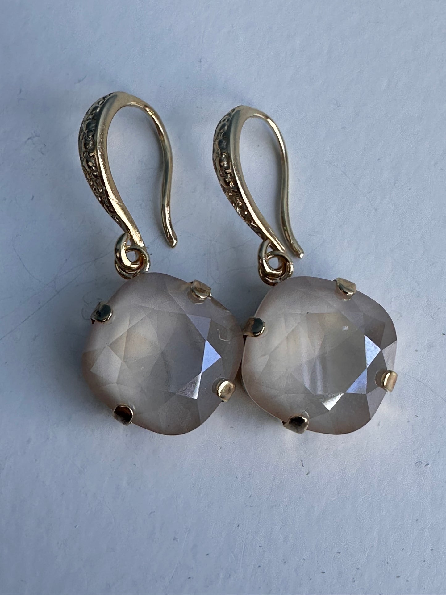 Off White Crystal Earrings