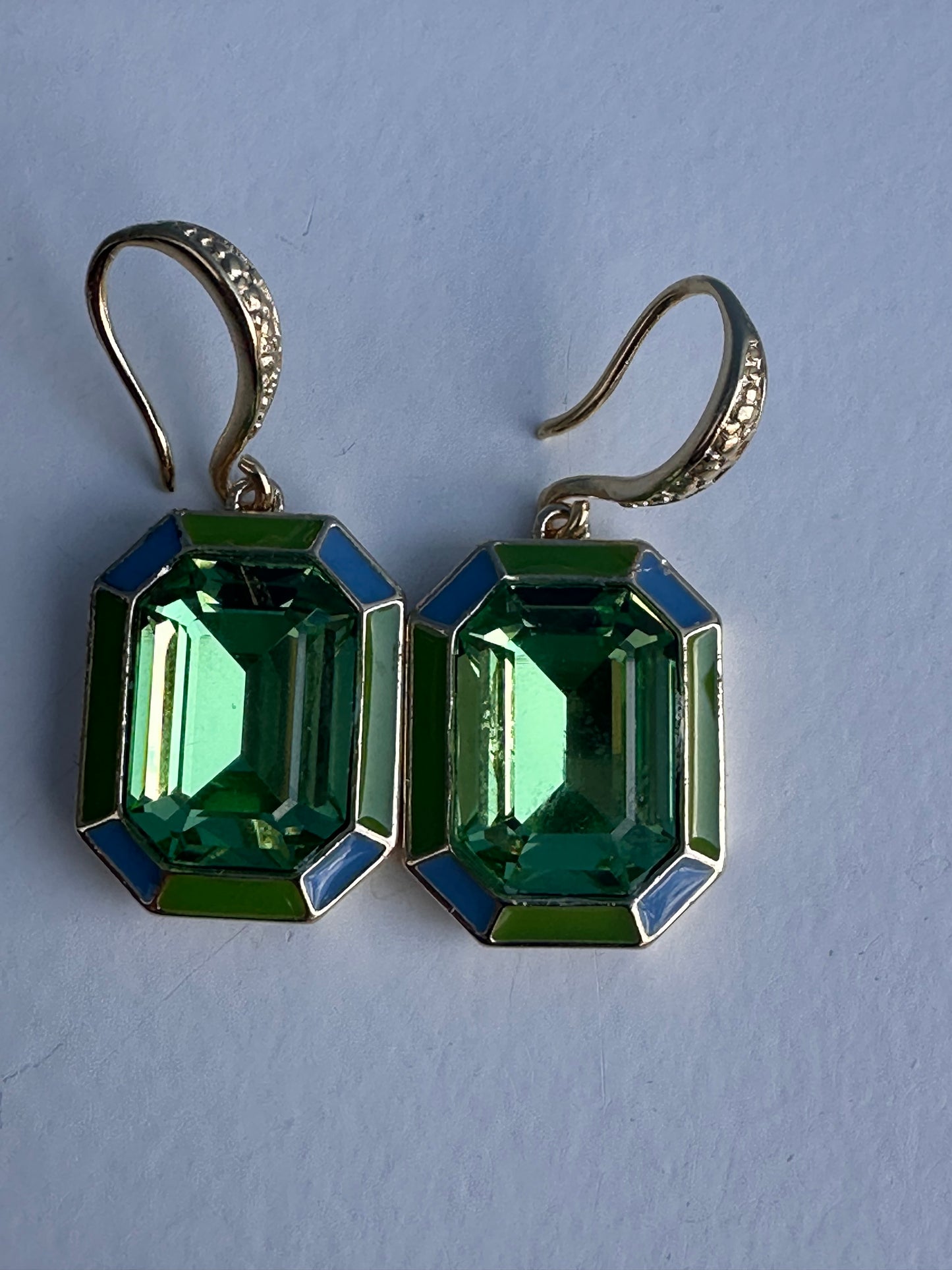 Cathedral Earrings in Green and Blue