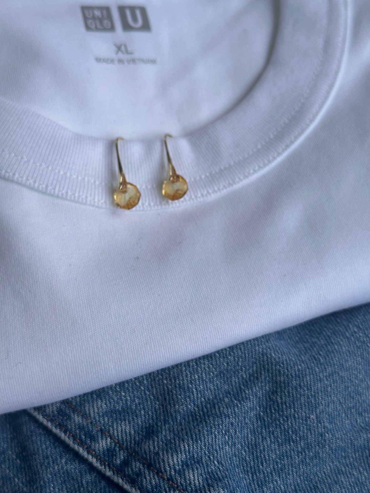 Small Champagne Colored Crystal Earrings