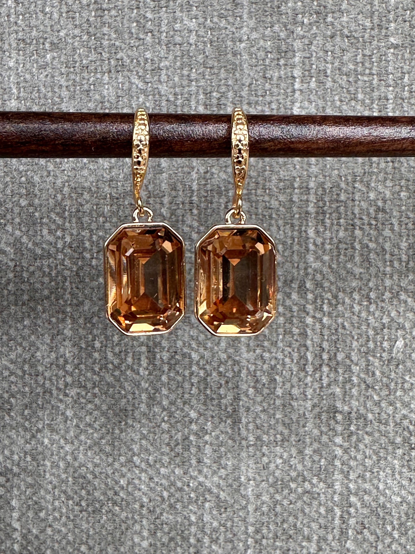 Caramel Colored Crystal Earrings