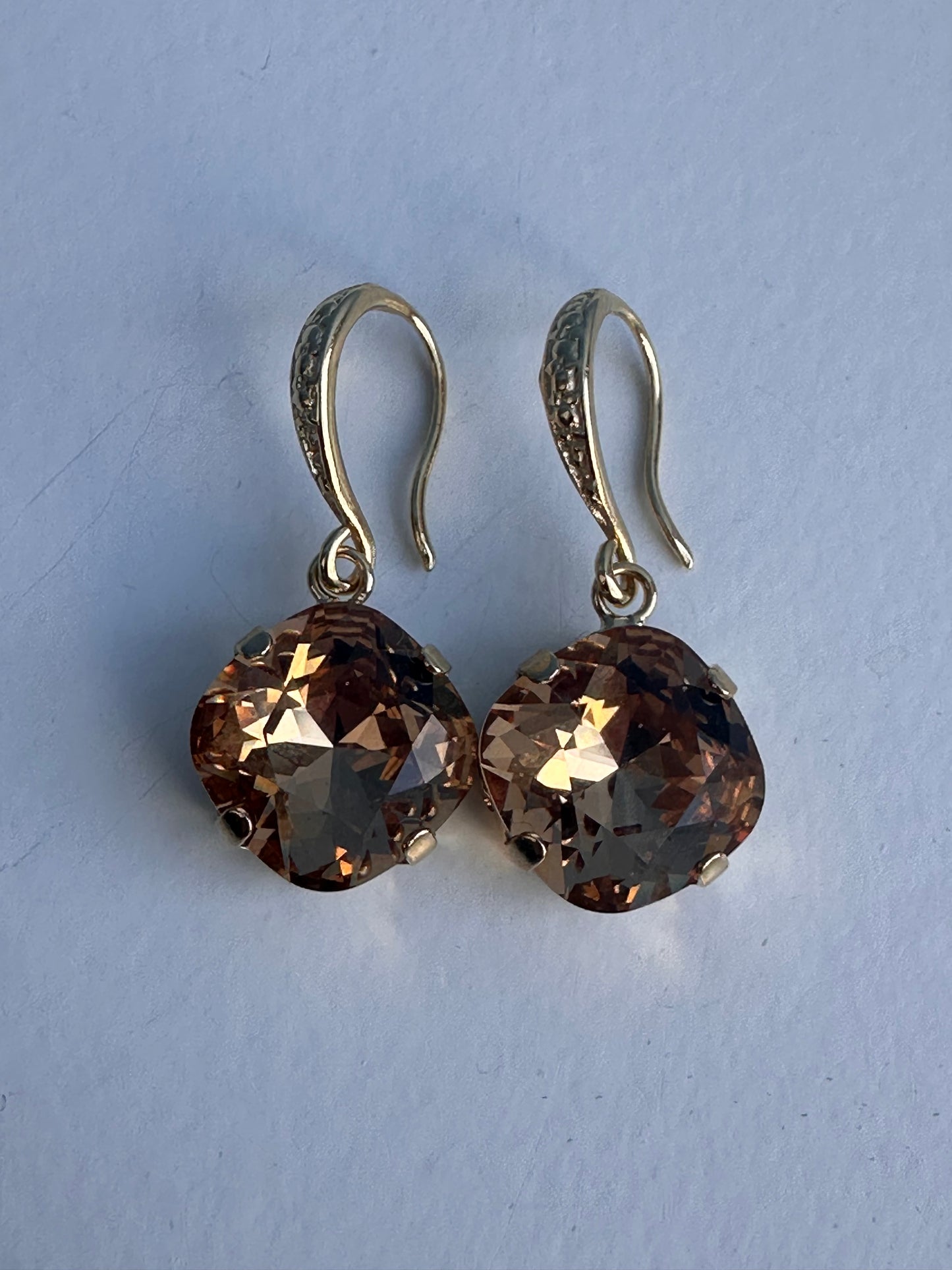 Topaz Colored Crystal Earrings