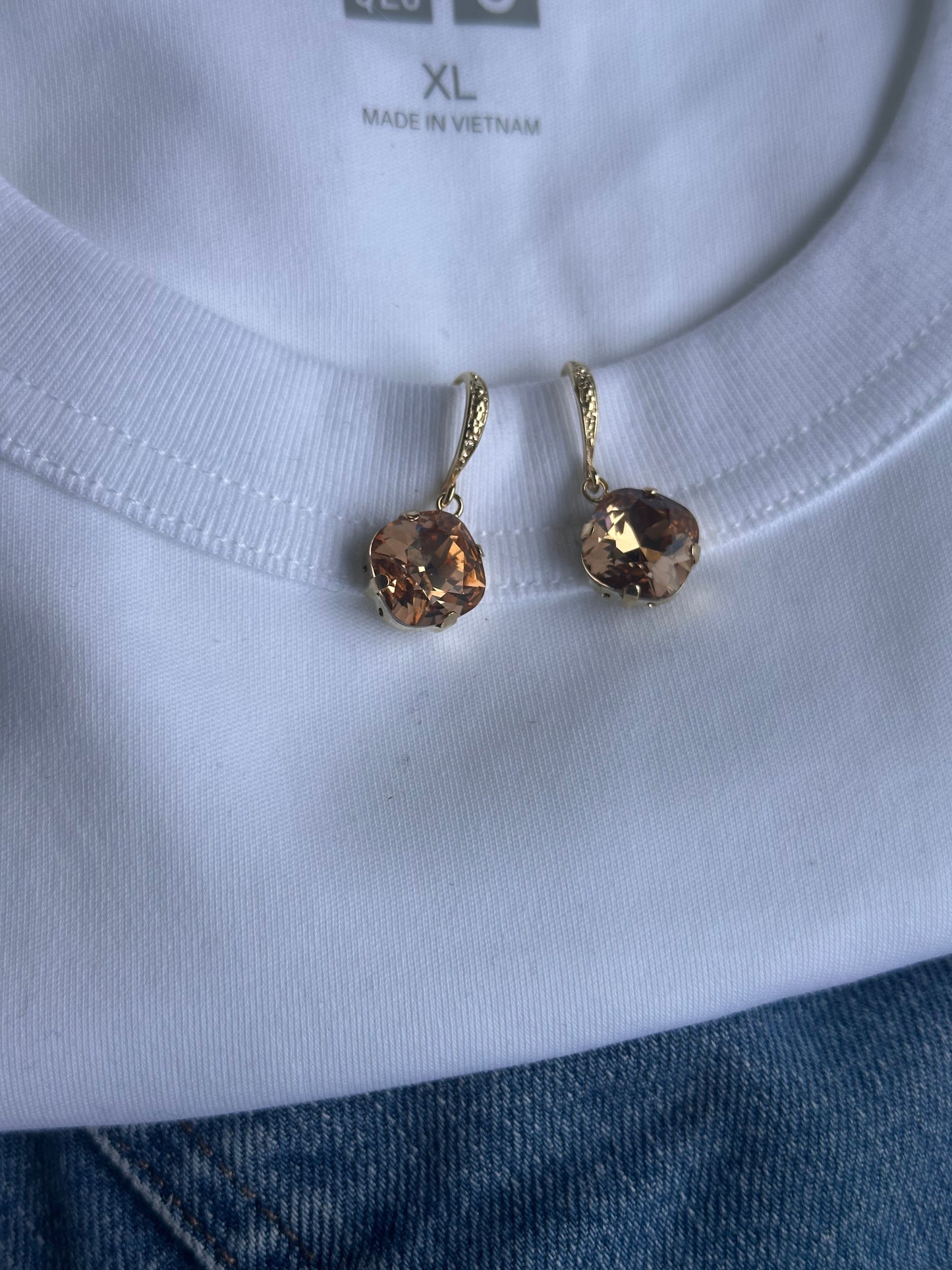 Topaz Colored Crystal Earrings