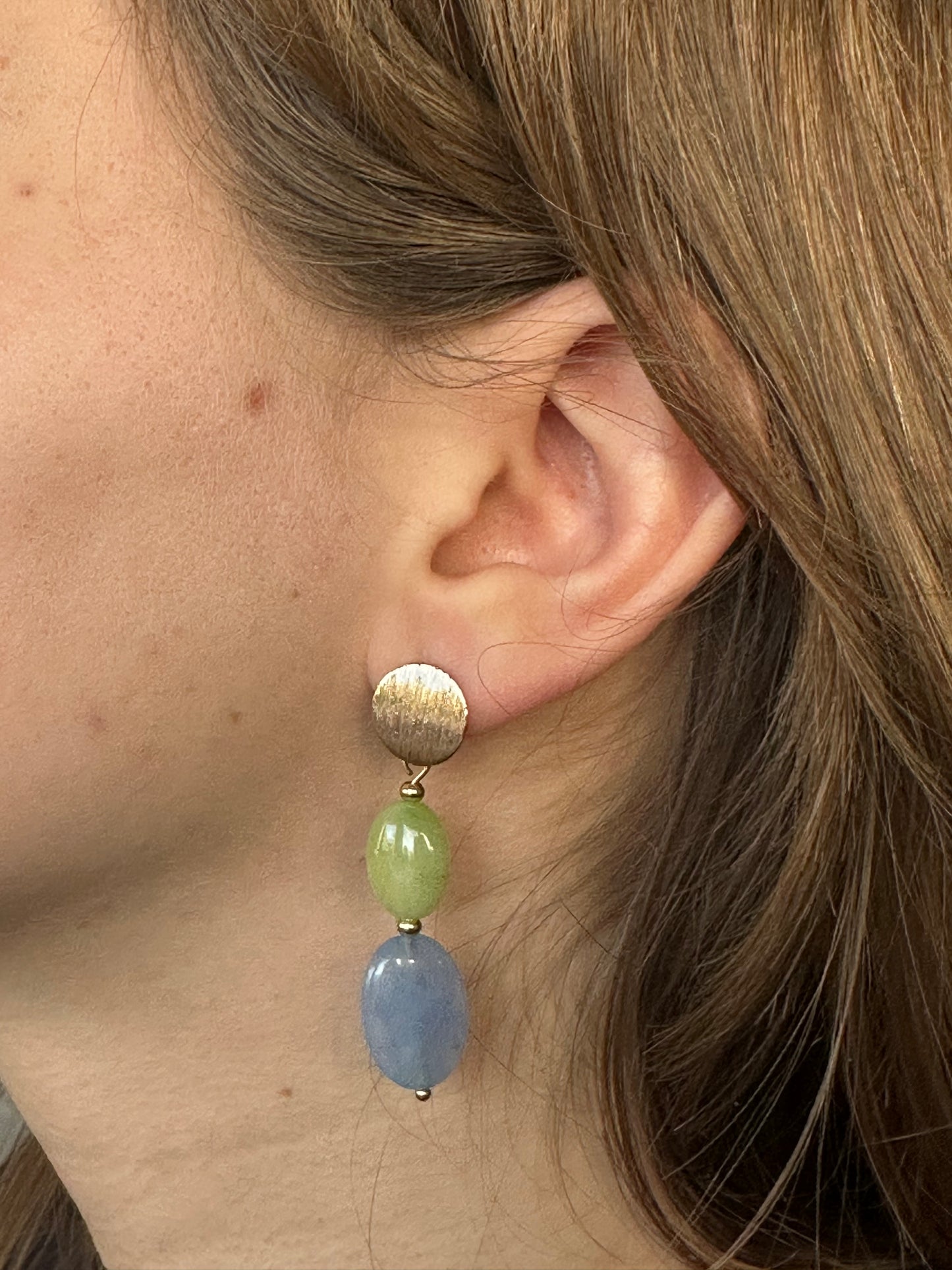 Green and Blue Jade Earrings