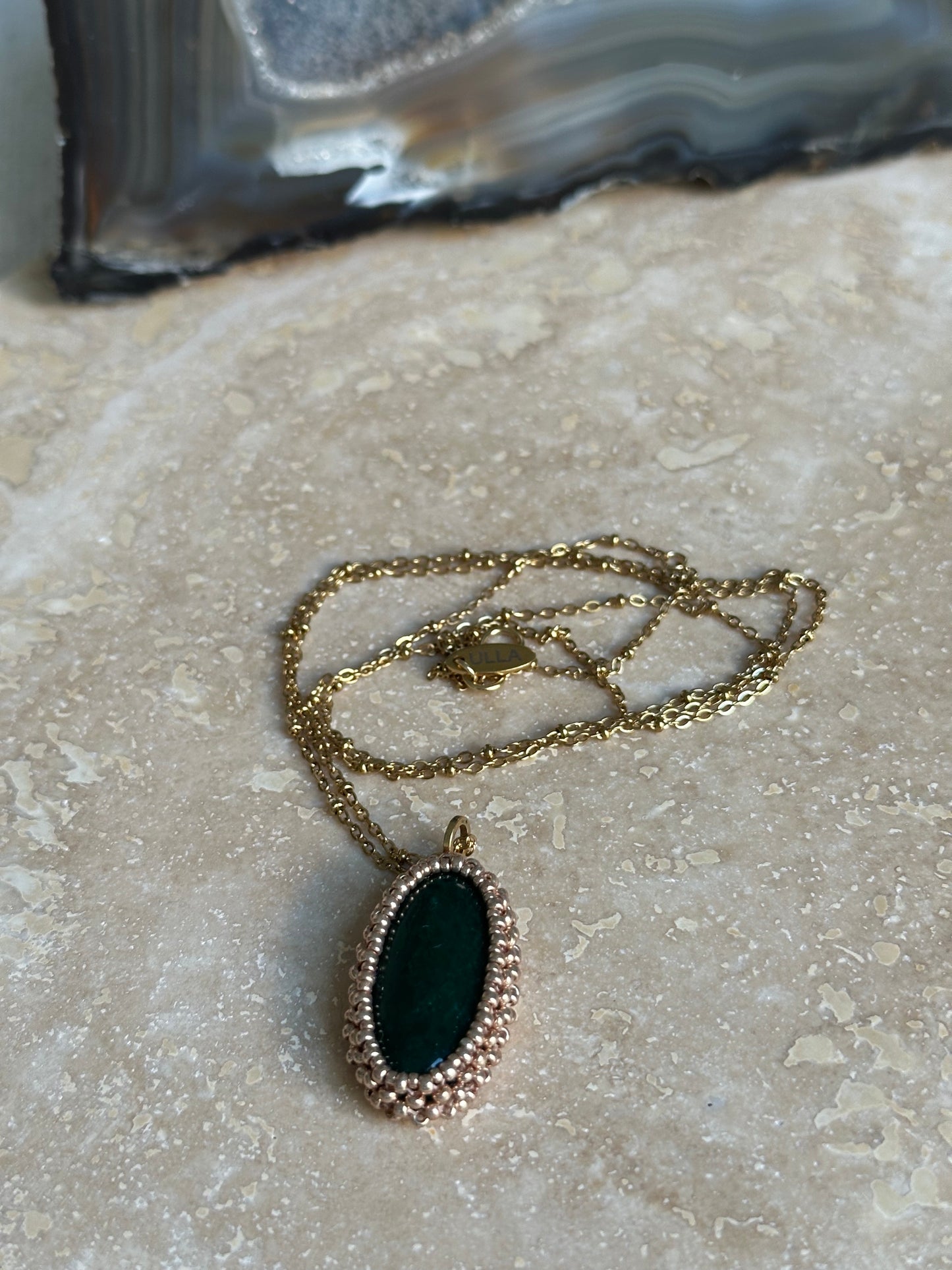 Moss Agate Pendant Necklace