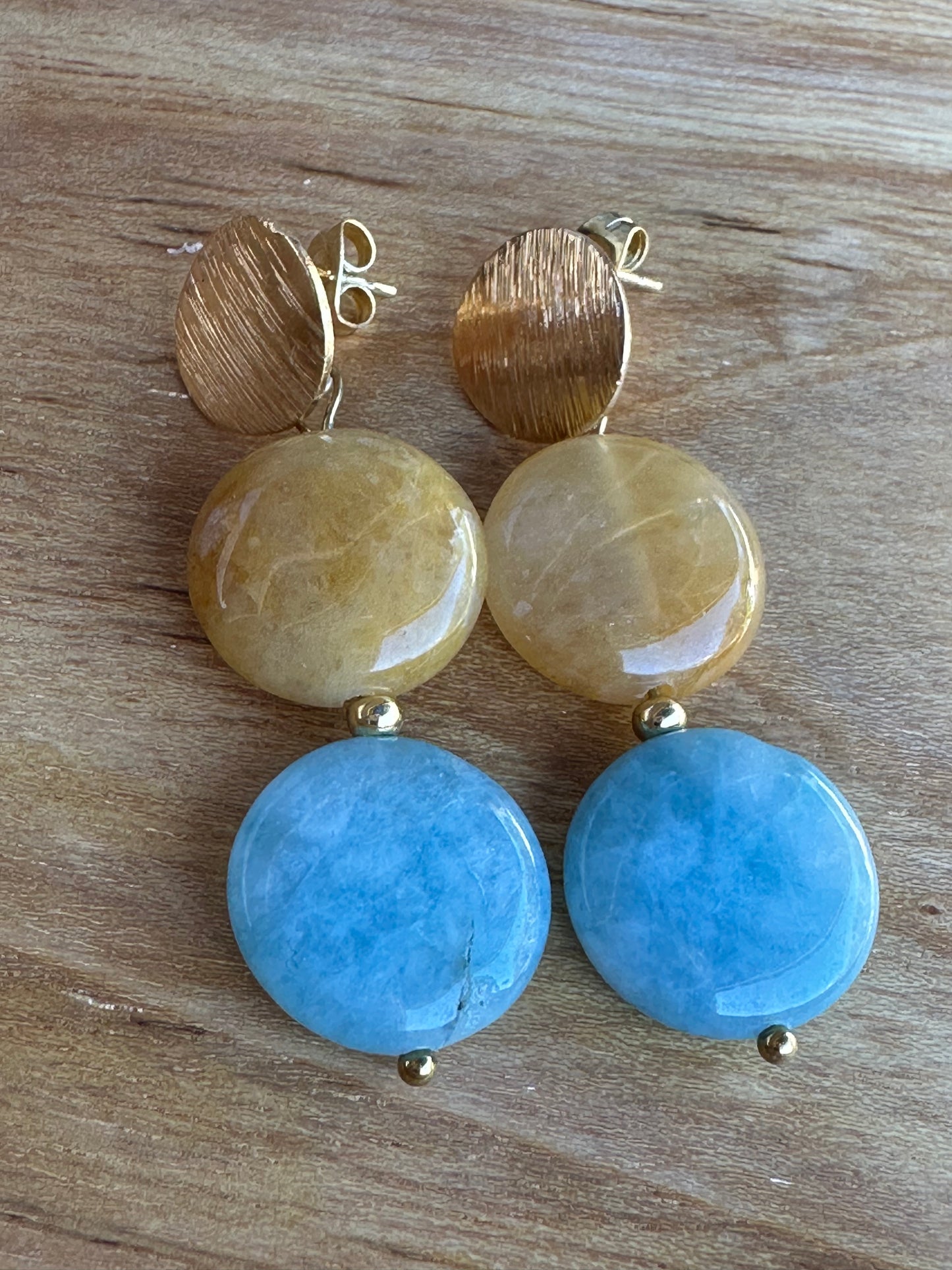 Amazonite and Agate Earrings