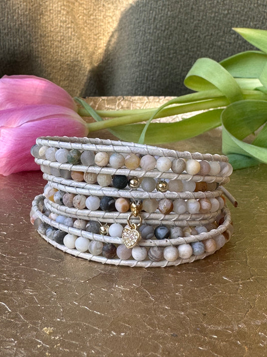 5-wrap Bamboo Agate Bracelet