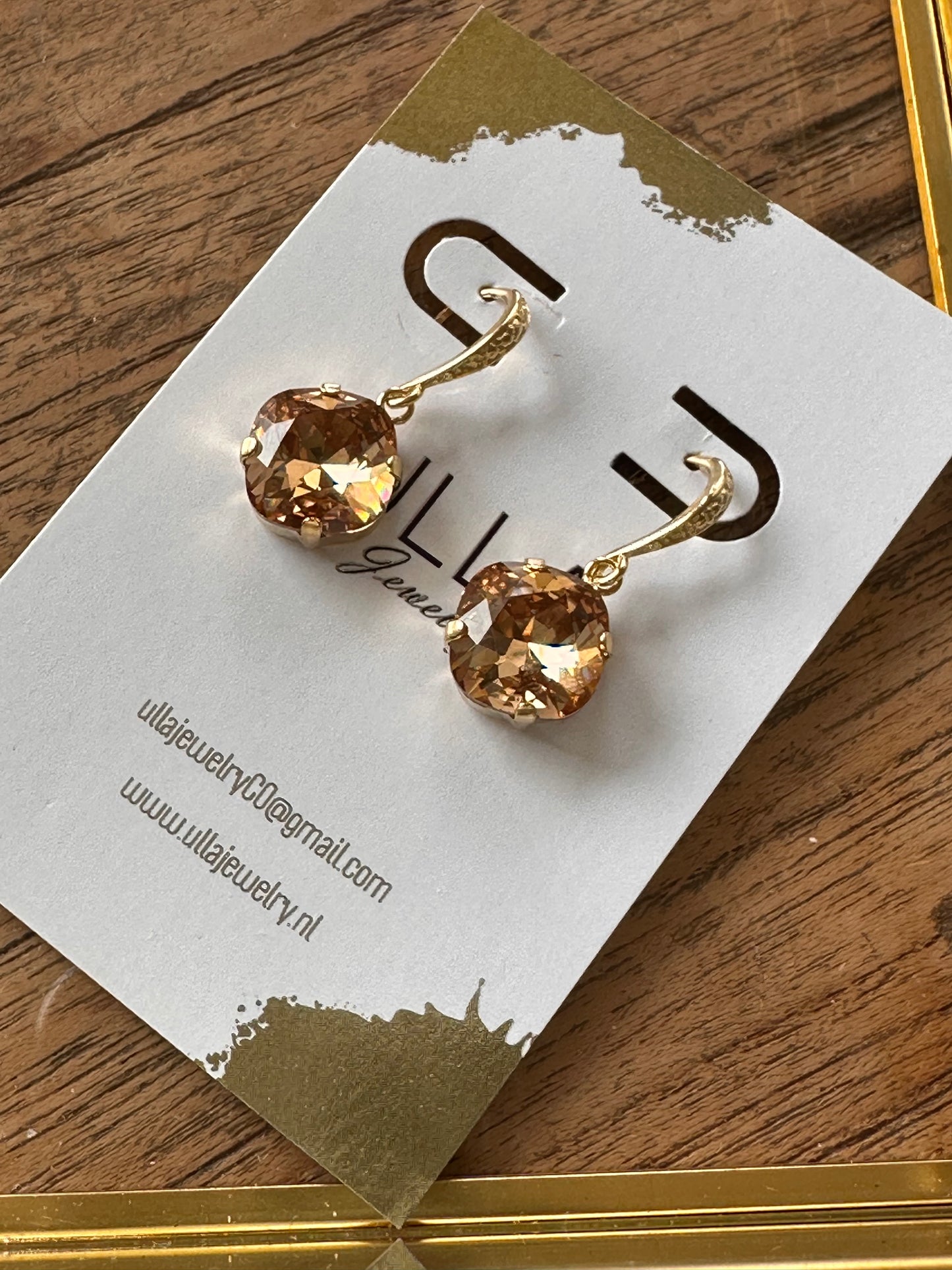 Topaz Colored Crystal Earrings