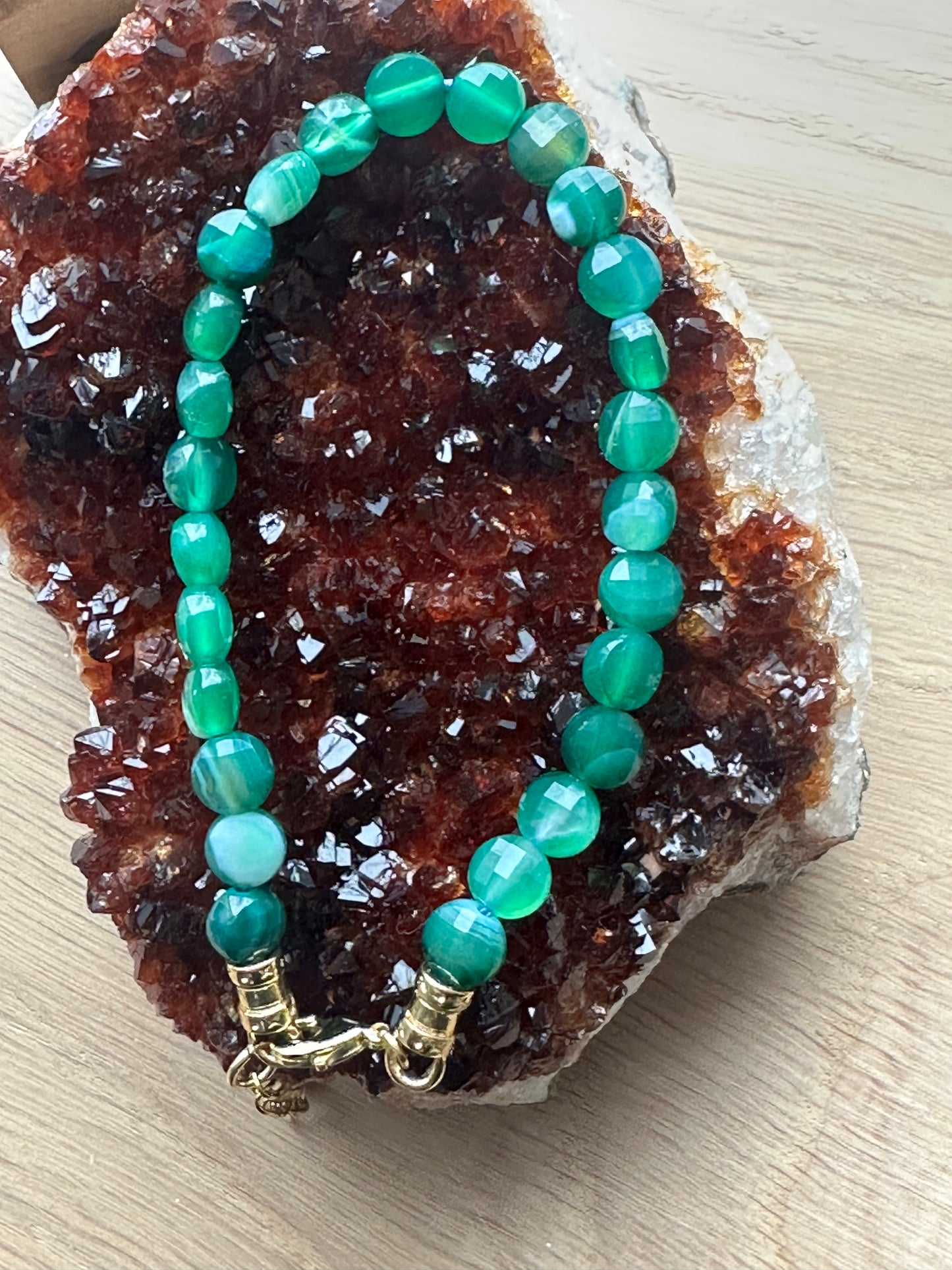 Green Banded Agate Bracelet