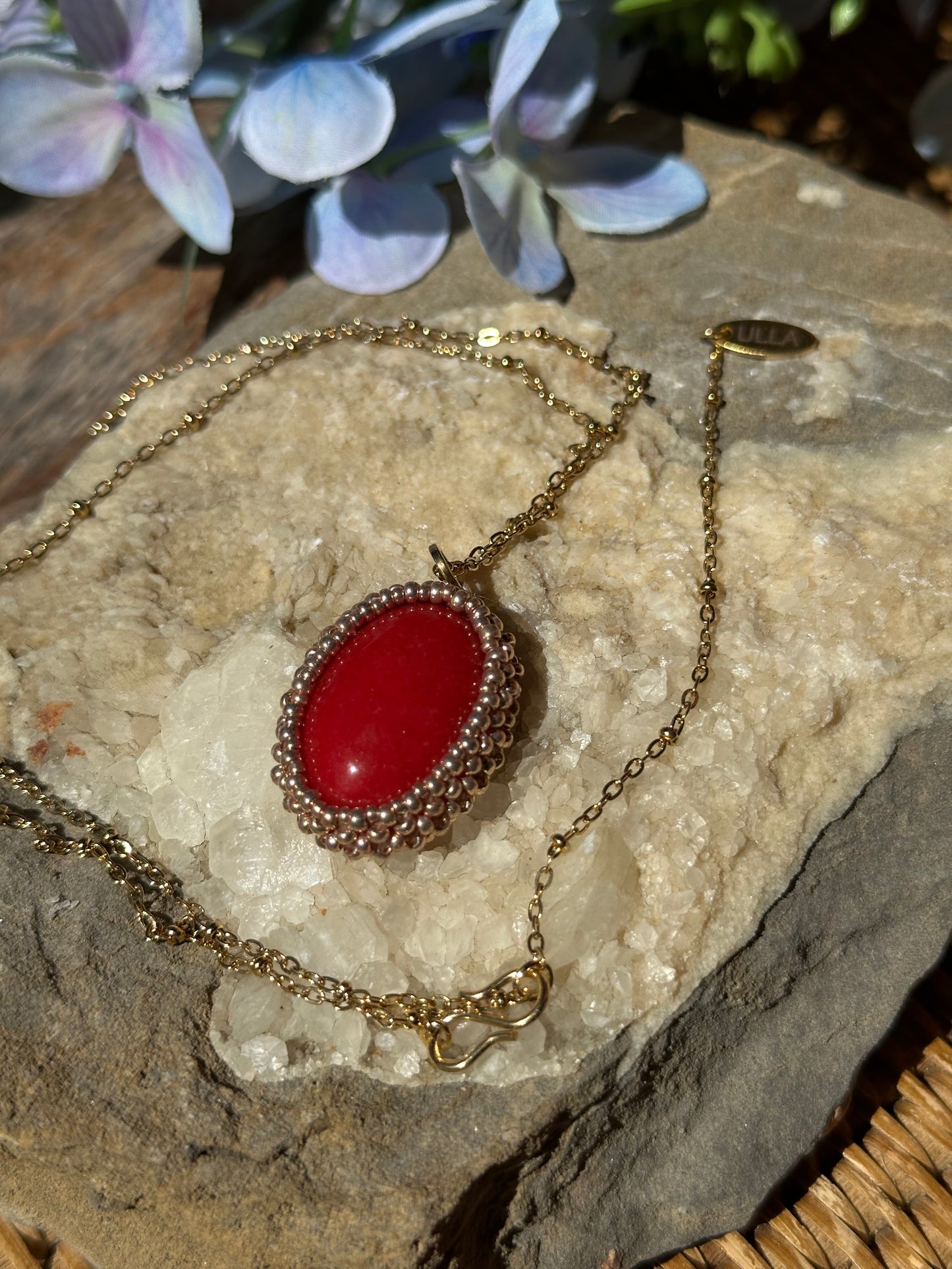 Red Agate Pendant Necklace