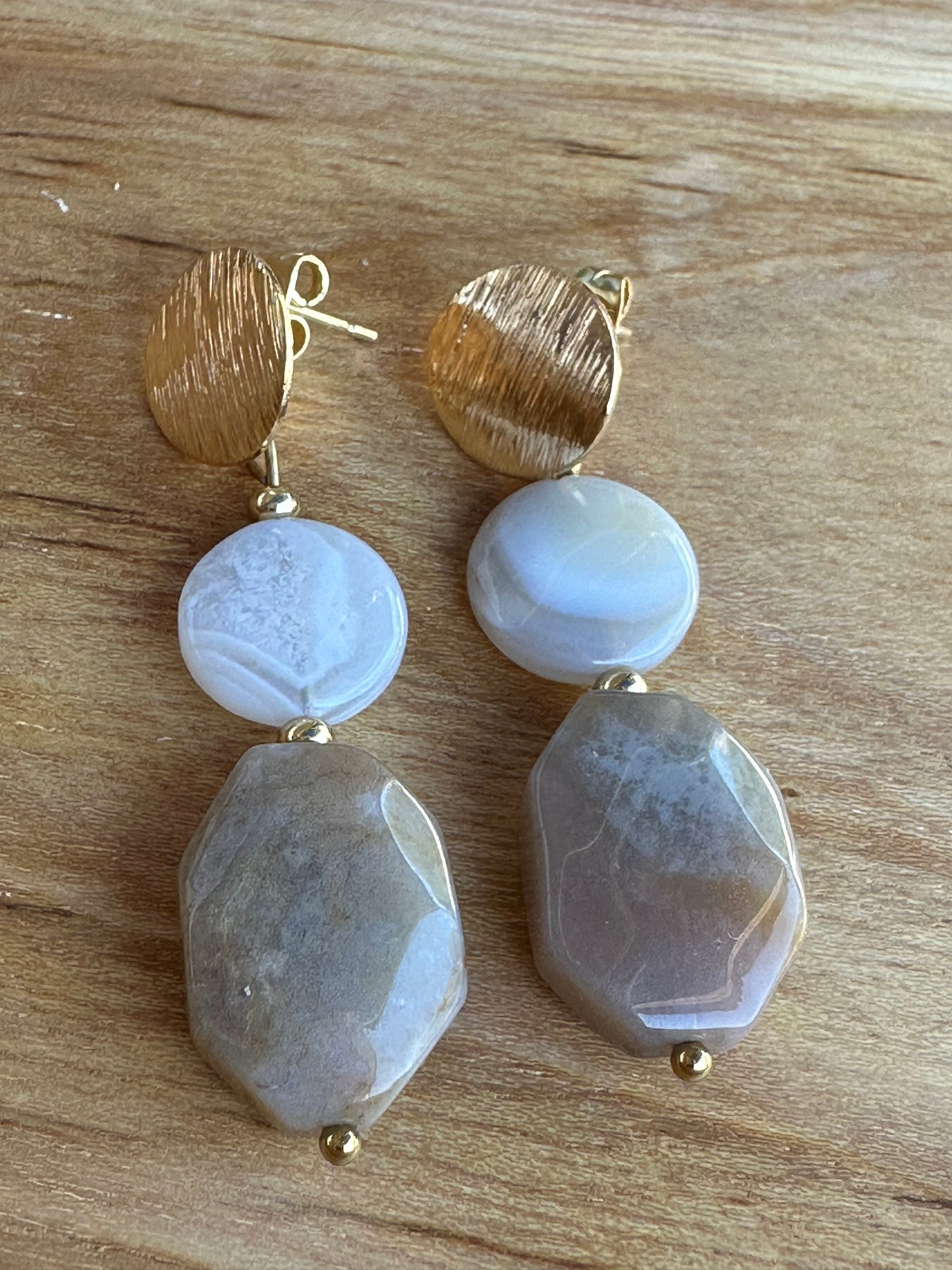 Taupe Agate Earrings