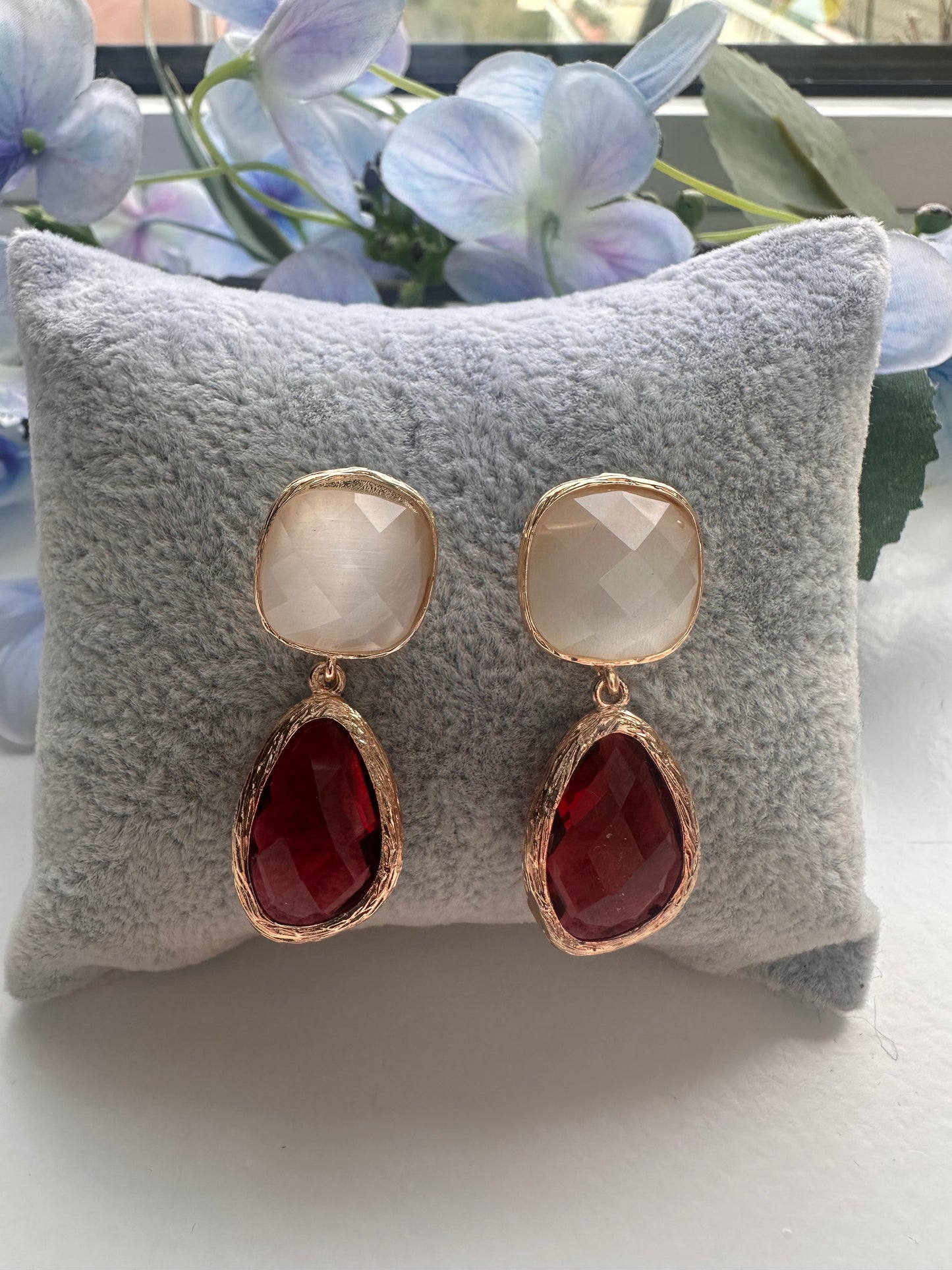 Red and White  Earrings