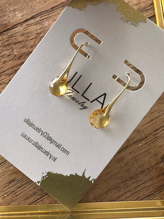 Small Champagne Colored Crystal Earrings