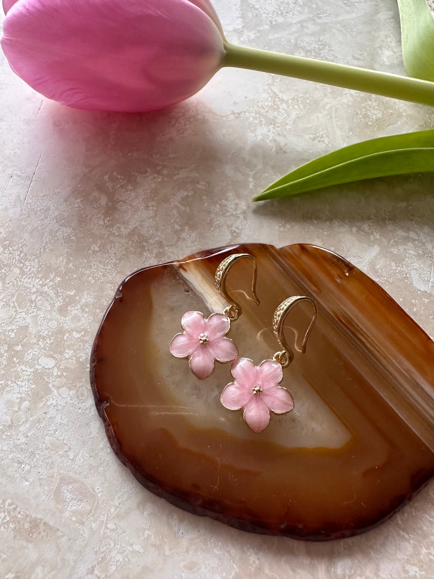 Pink Sakura Earrings