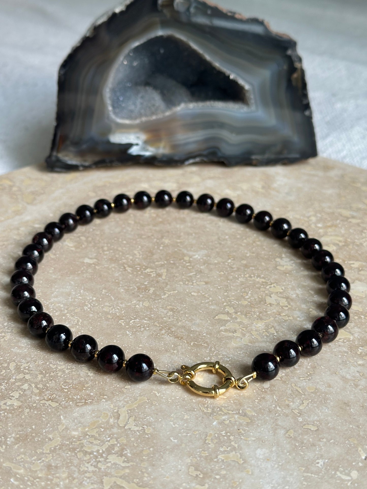 Short Garnet Necklace