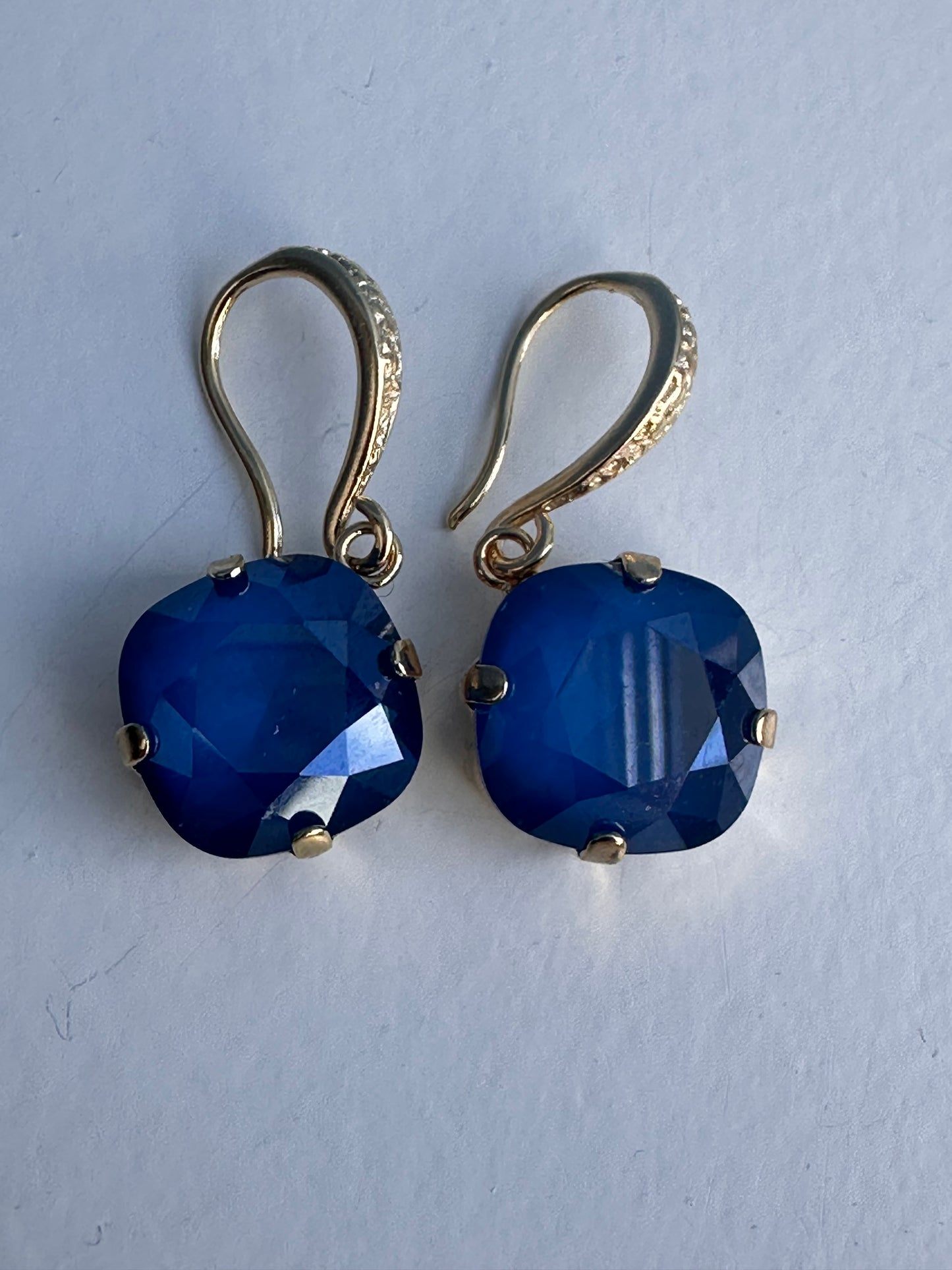Dark Blue Crystal Earrings