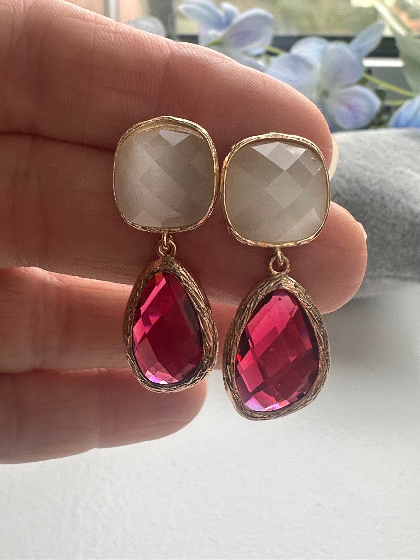 Red and White  Earrings