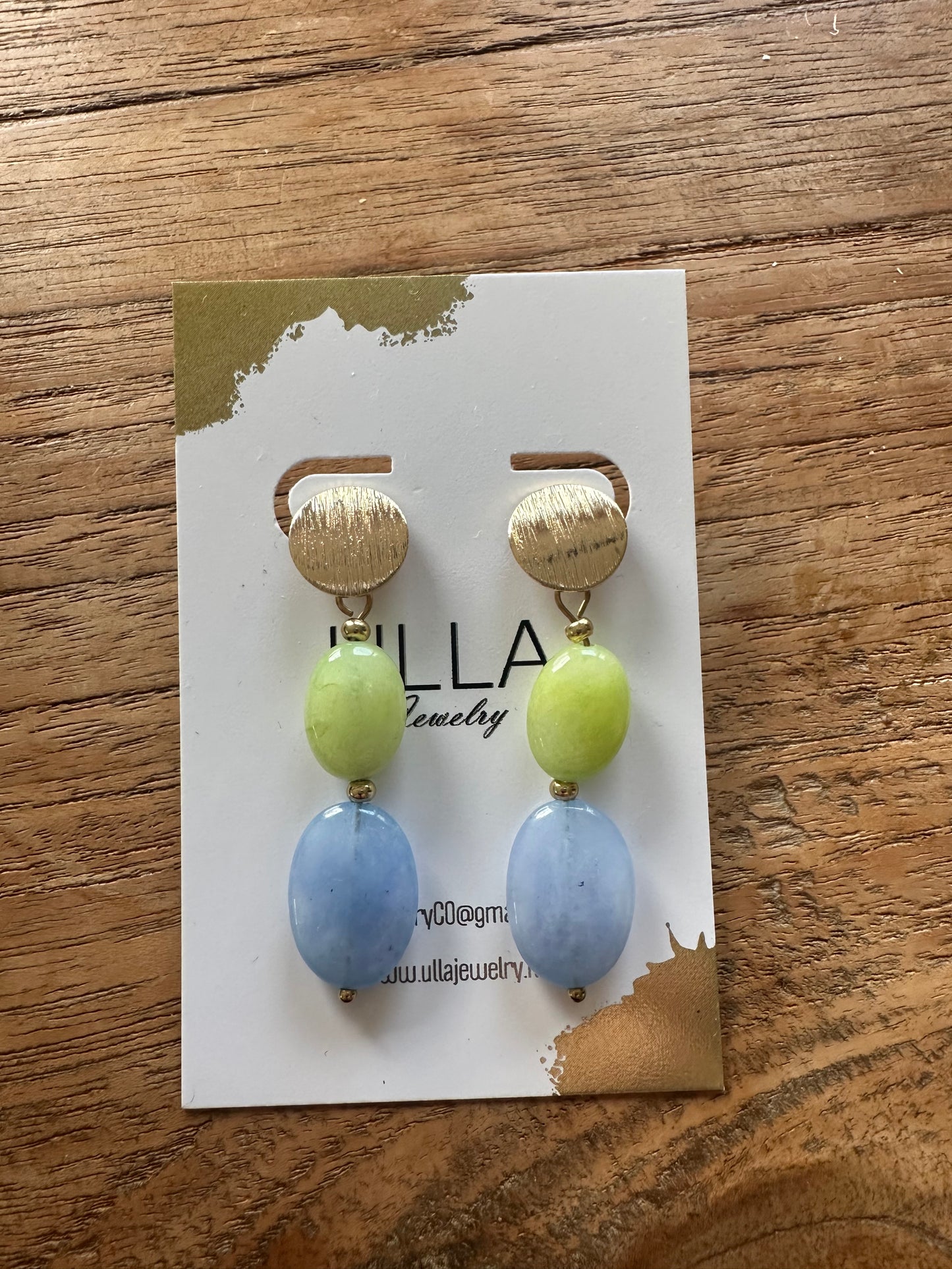 Green and Blue Jade Earrings