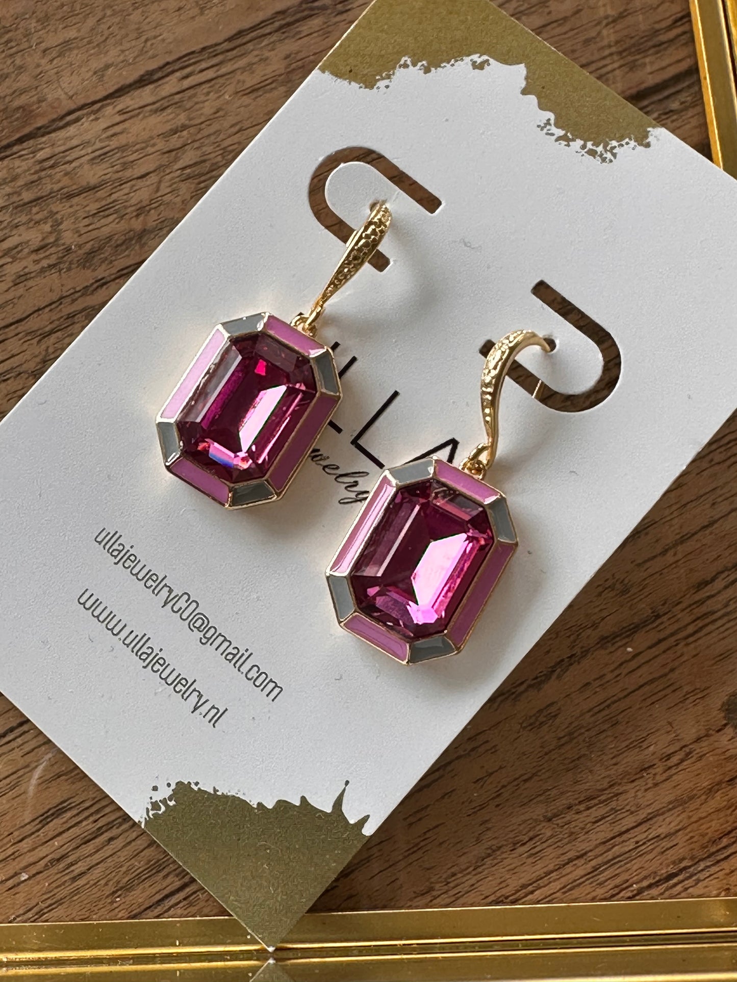 Cathedral Earrings in Pink and Grey