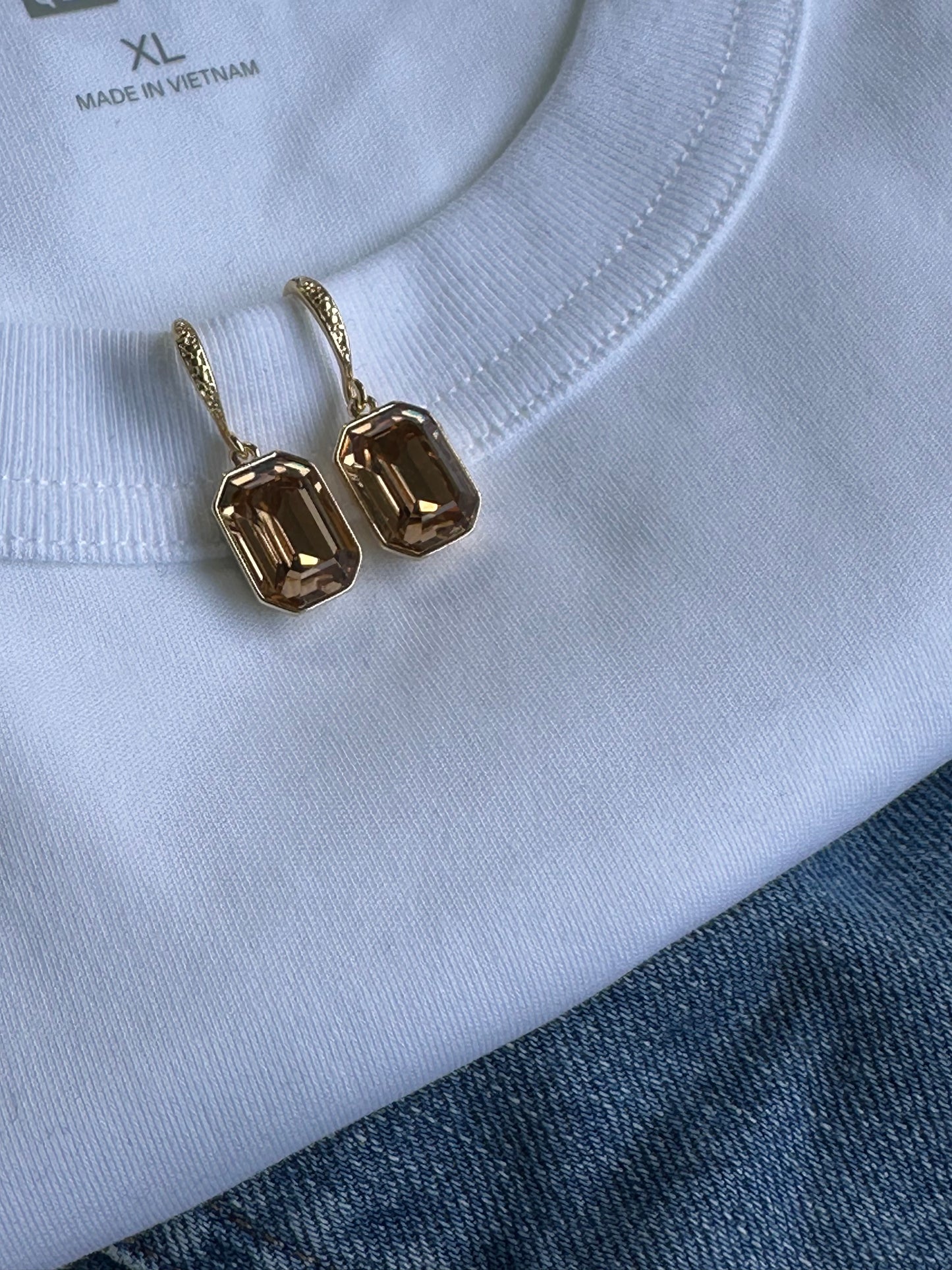 Caramel Colored Crystal Earrings