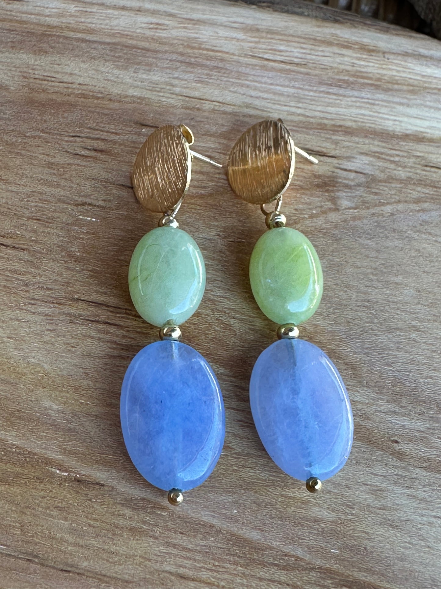 Green and Blue Jade Earrings