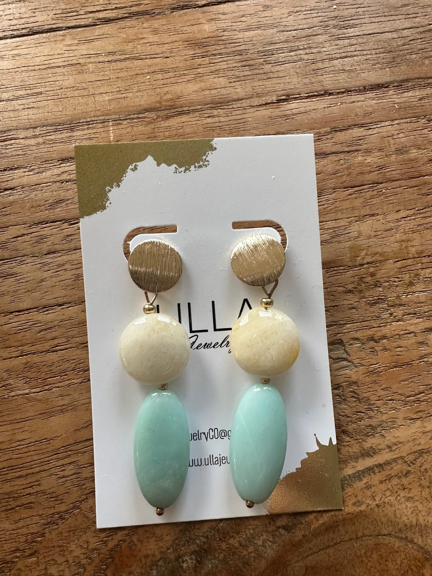 Agate and Amazonite Earrings