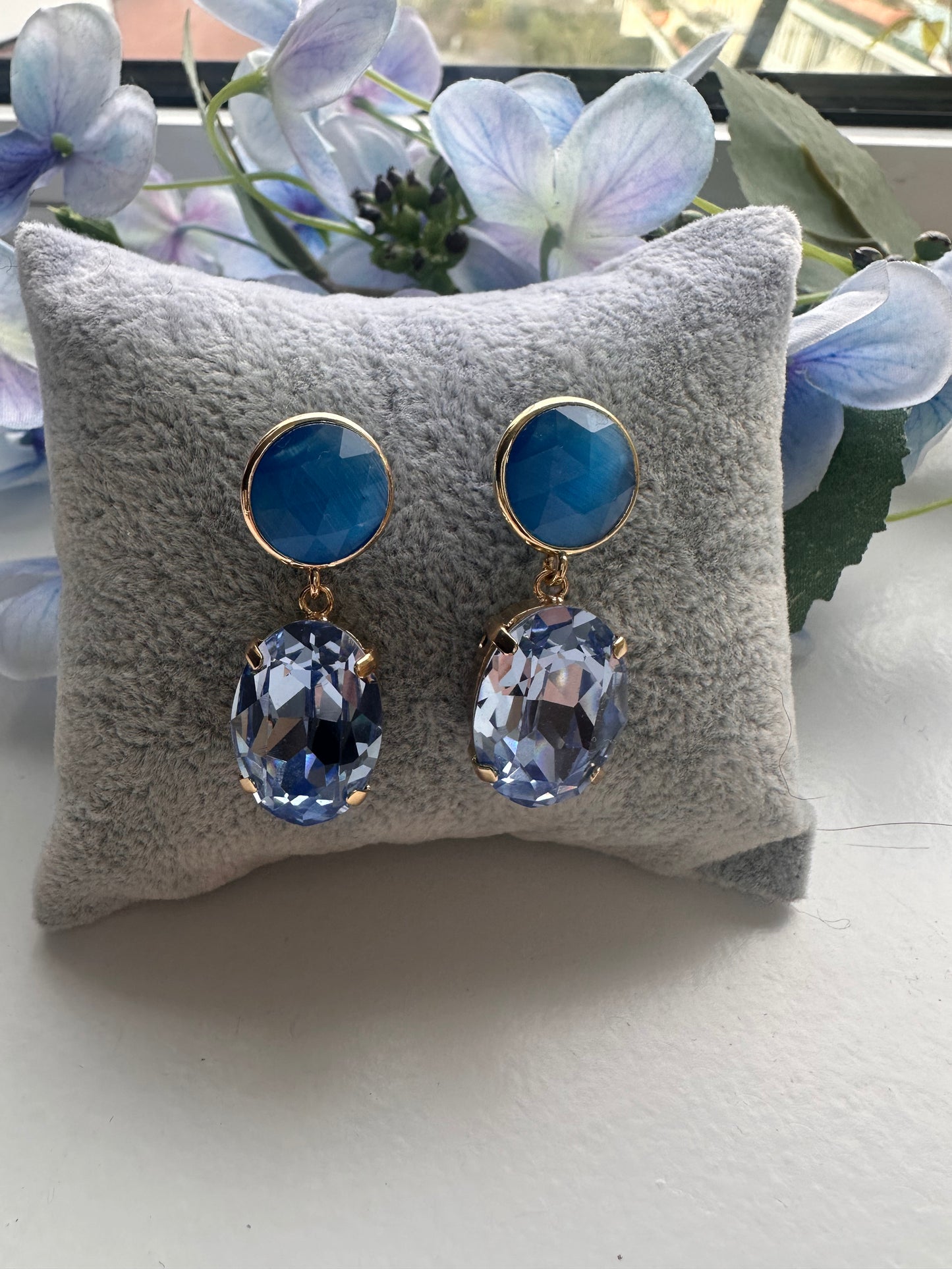 Blue Crystal Earrings