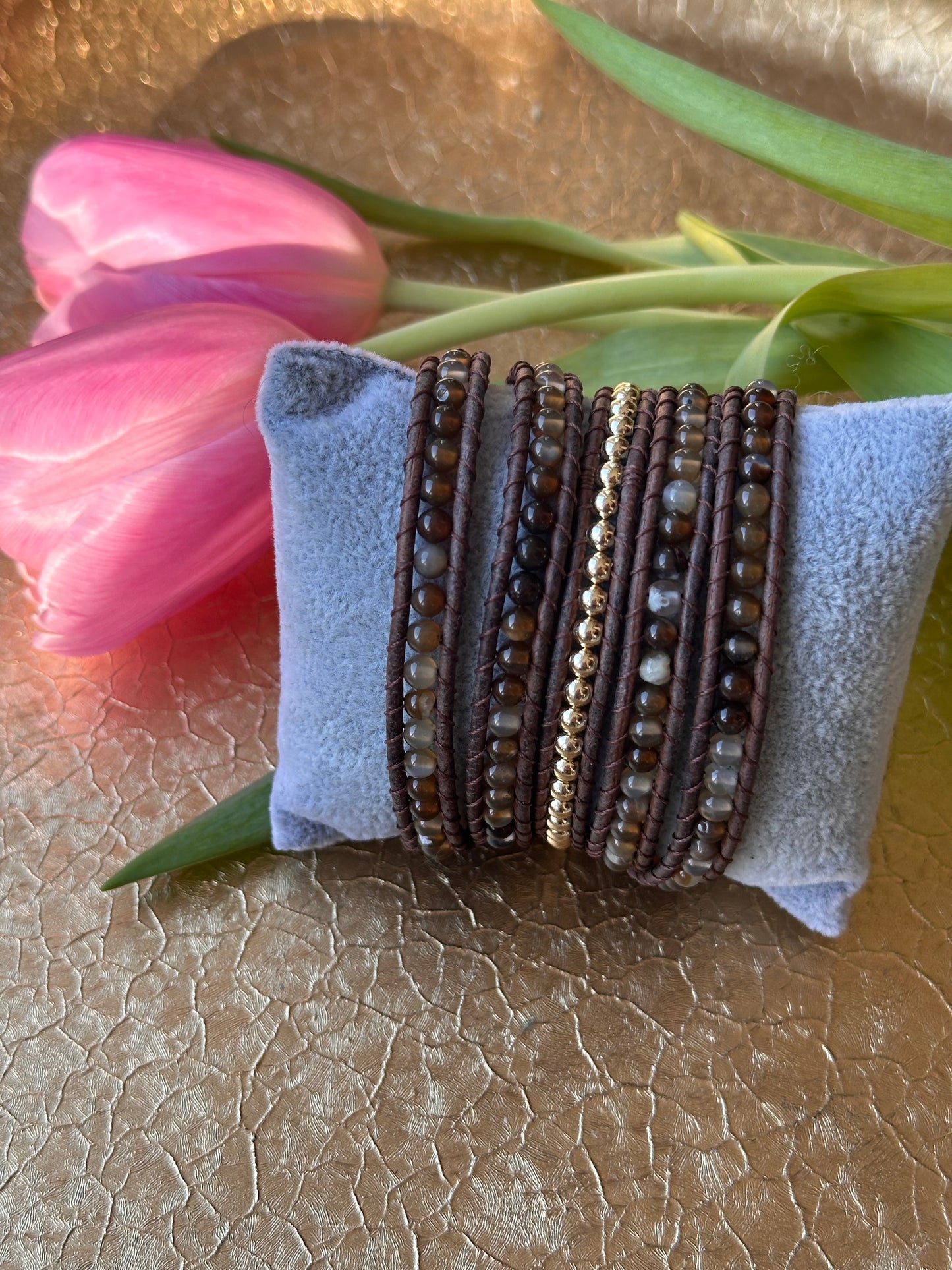 5-Wrap Agate Bracelet