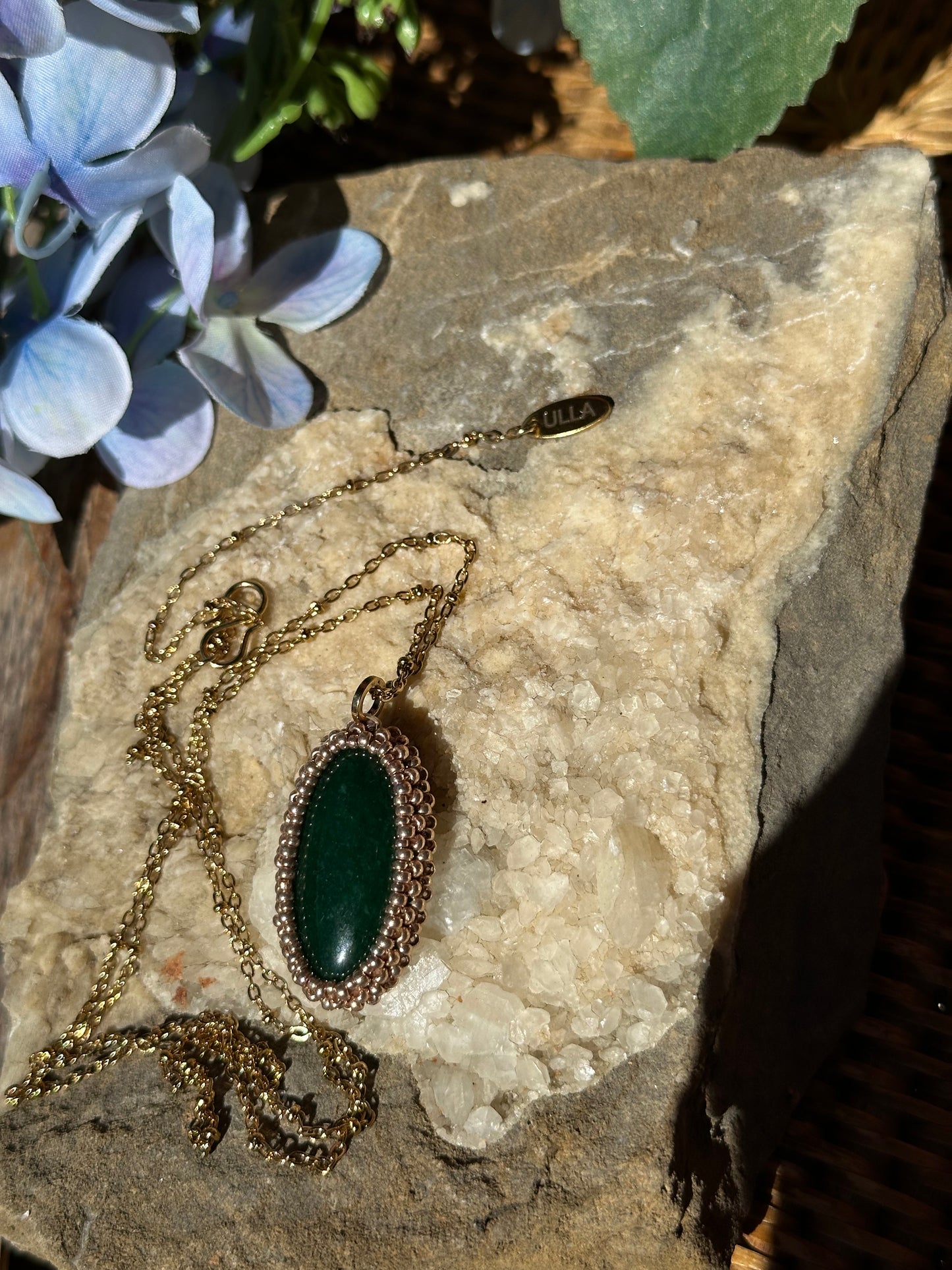 Moss Agate Pendant Necklace