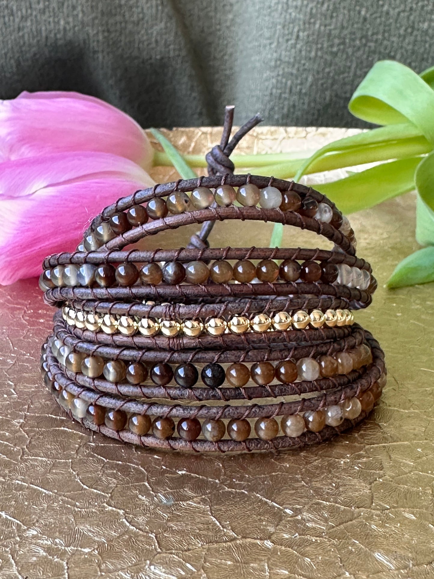 5-Wrap Agate Bracelet