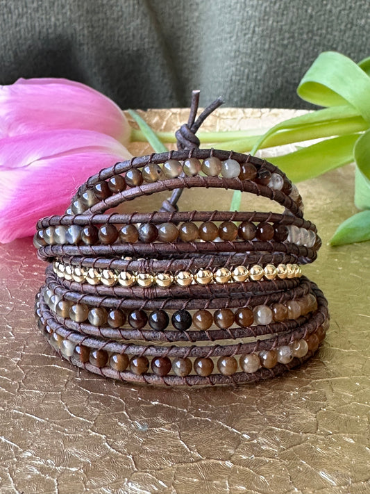 5-Wrap Agate Bracelet