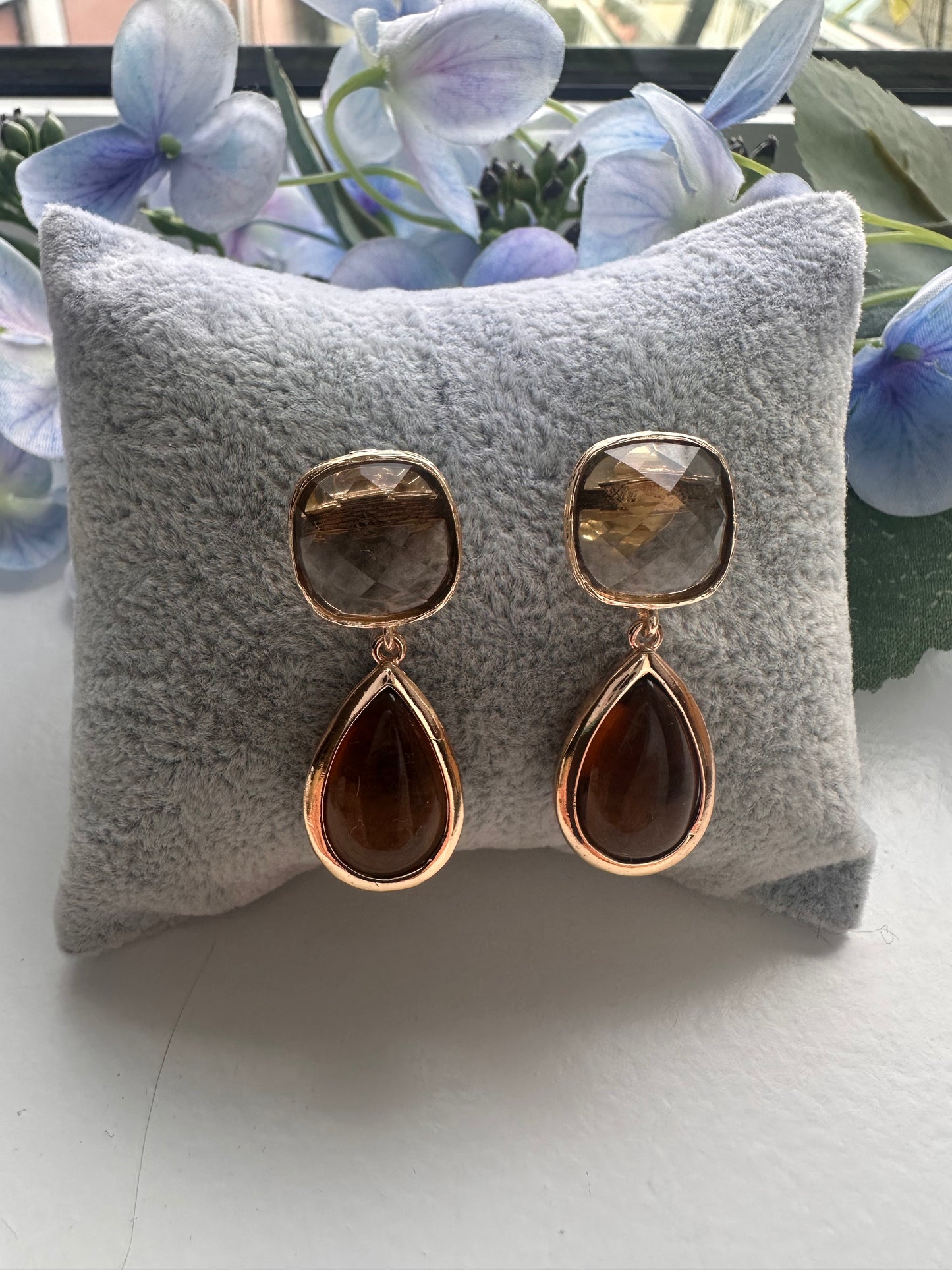 Amber colored Earrings