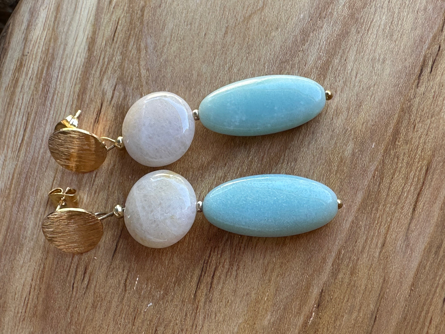 Agate and Amazonite Earrings