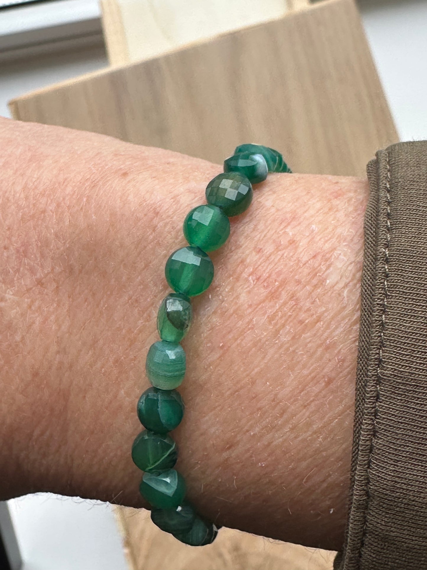 Green Banded Agate Bracelet