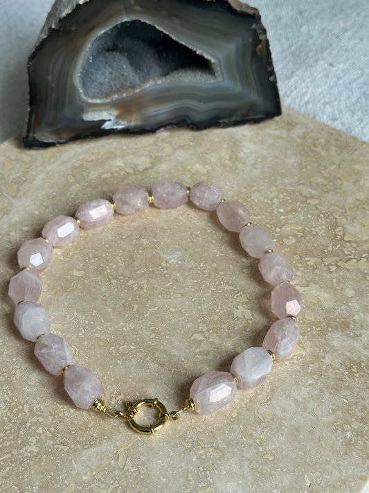 Short Rose Quartz Necklace