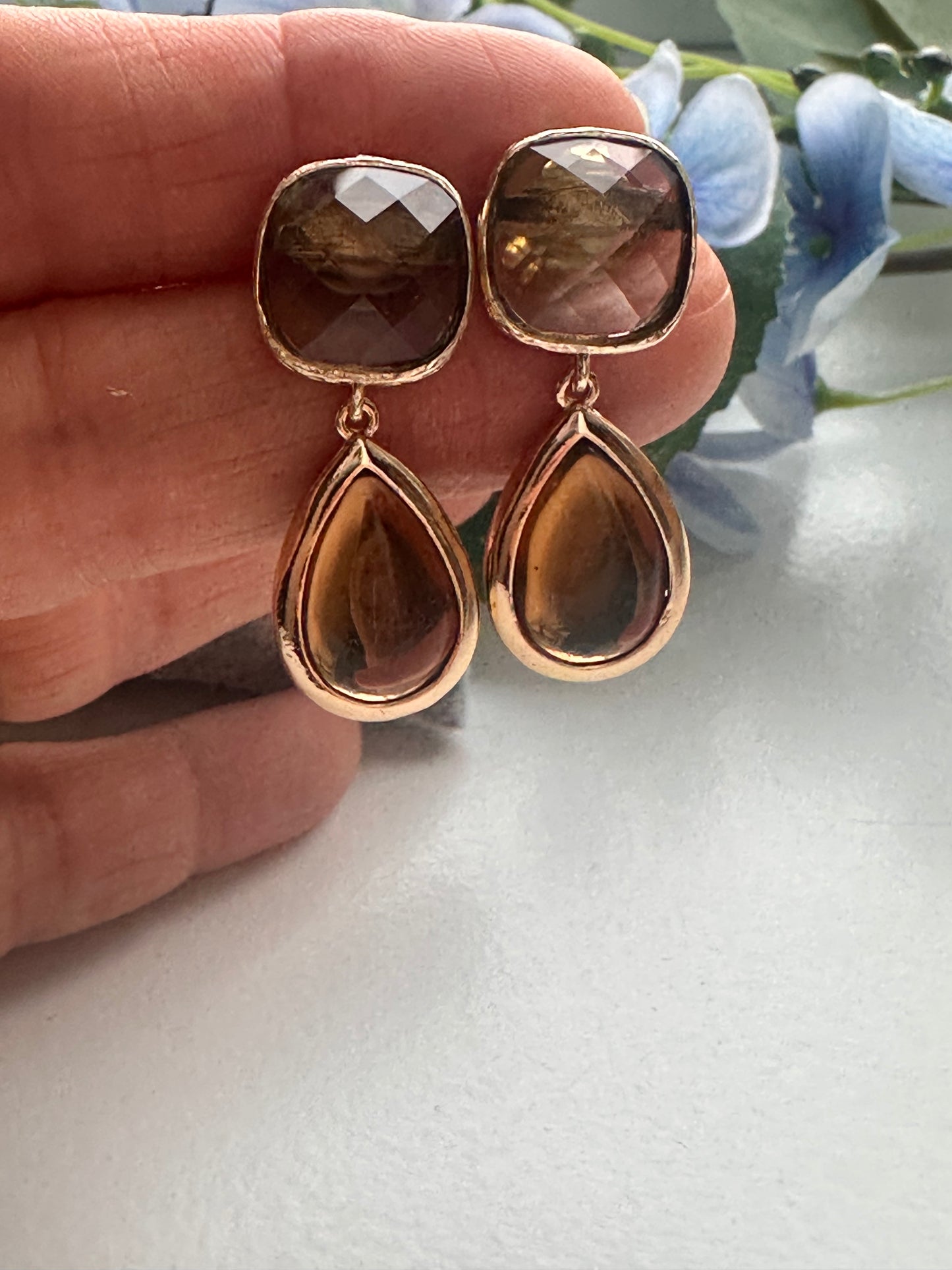 Amber colored Earrings