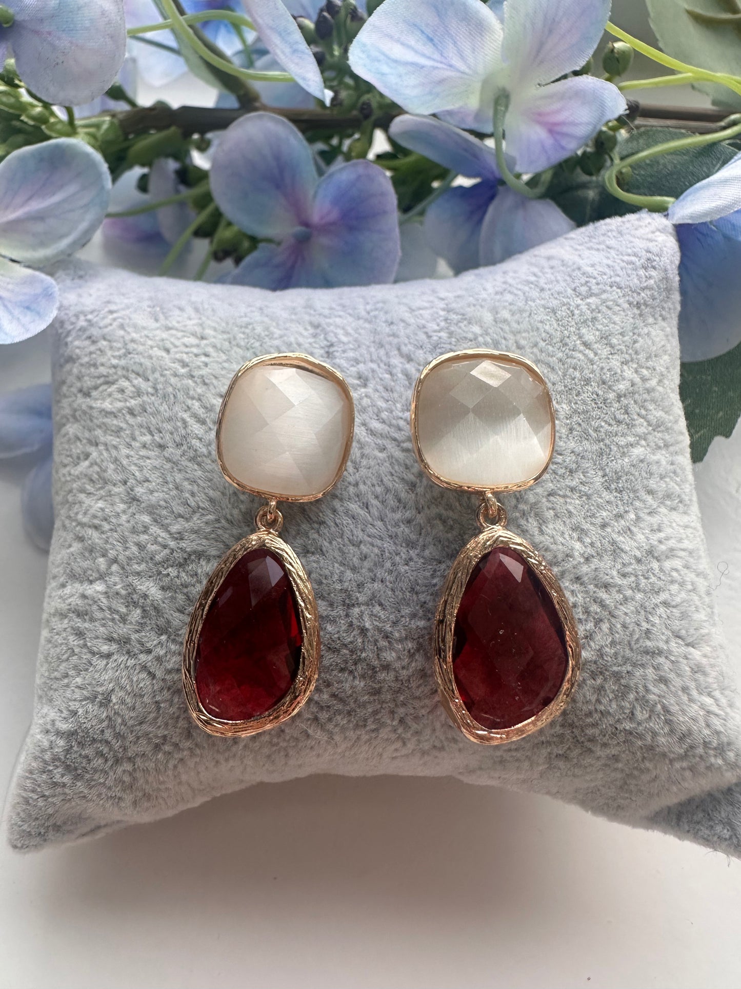 Red and White  Earrings