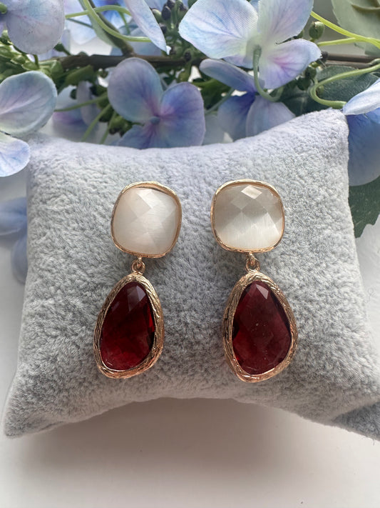 Red and White  Earrings
