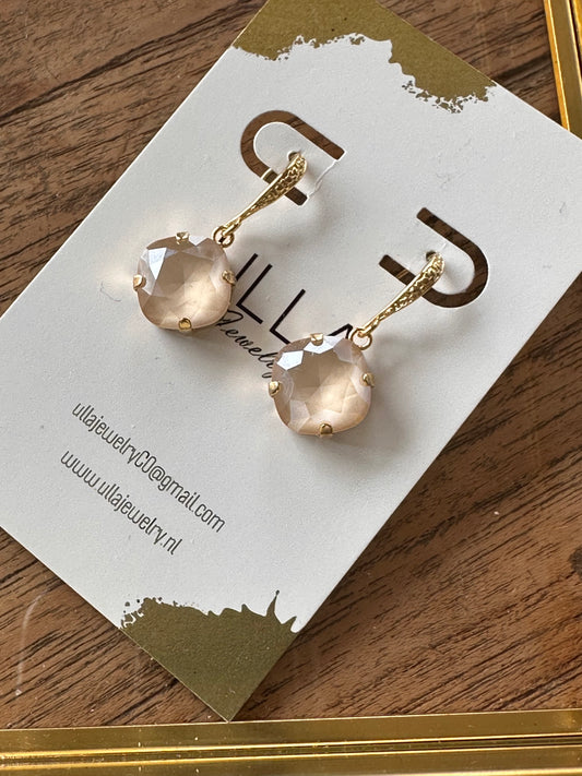 Off White Crystal Earrings