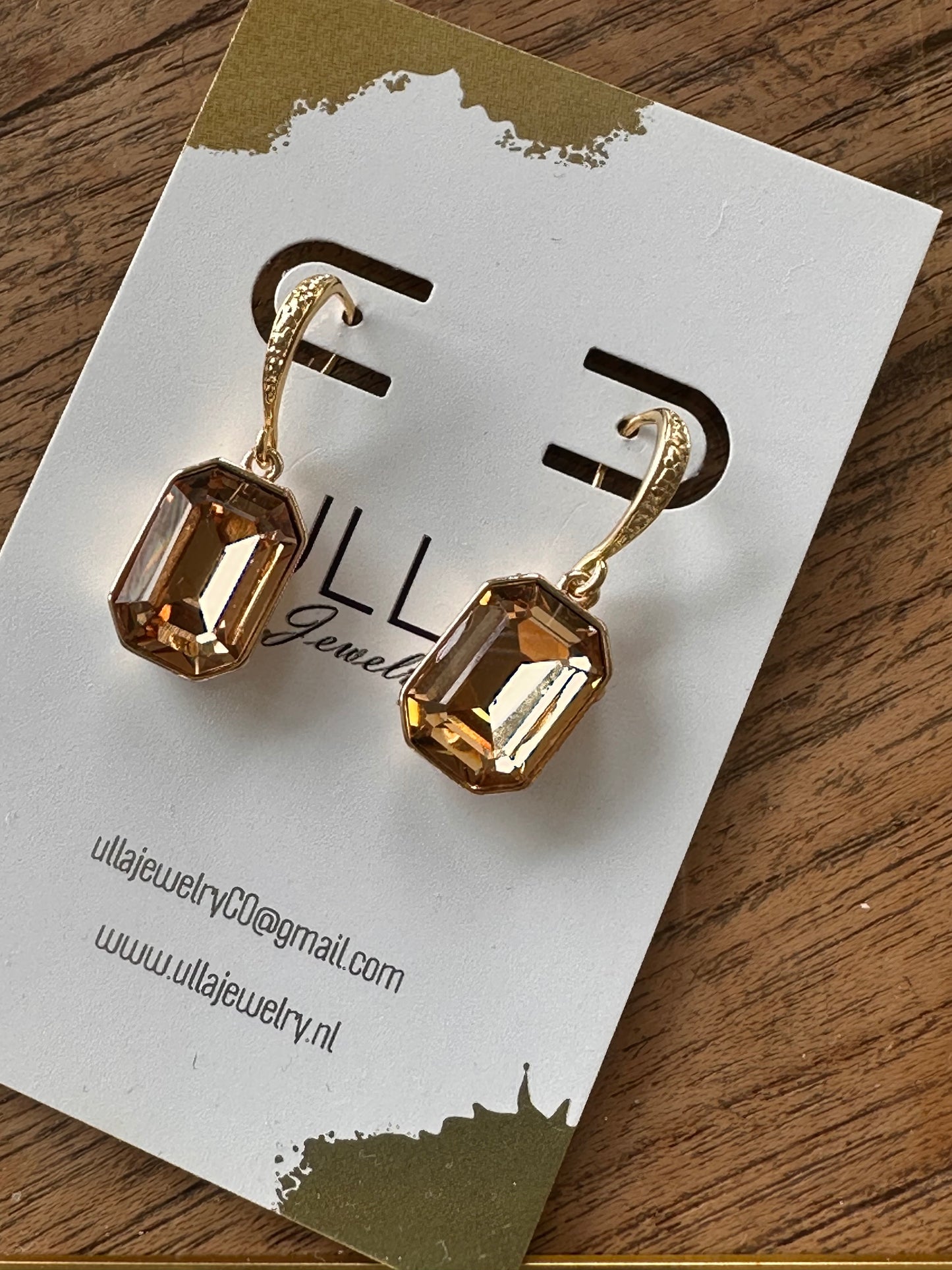 Caramel Colored Crystal Earrings