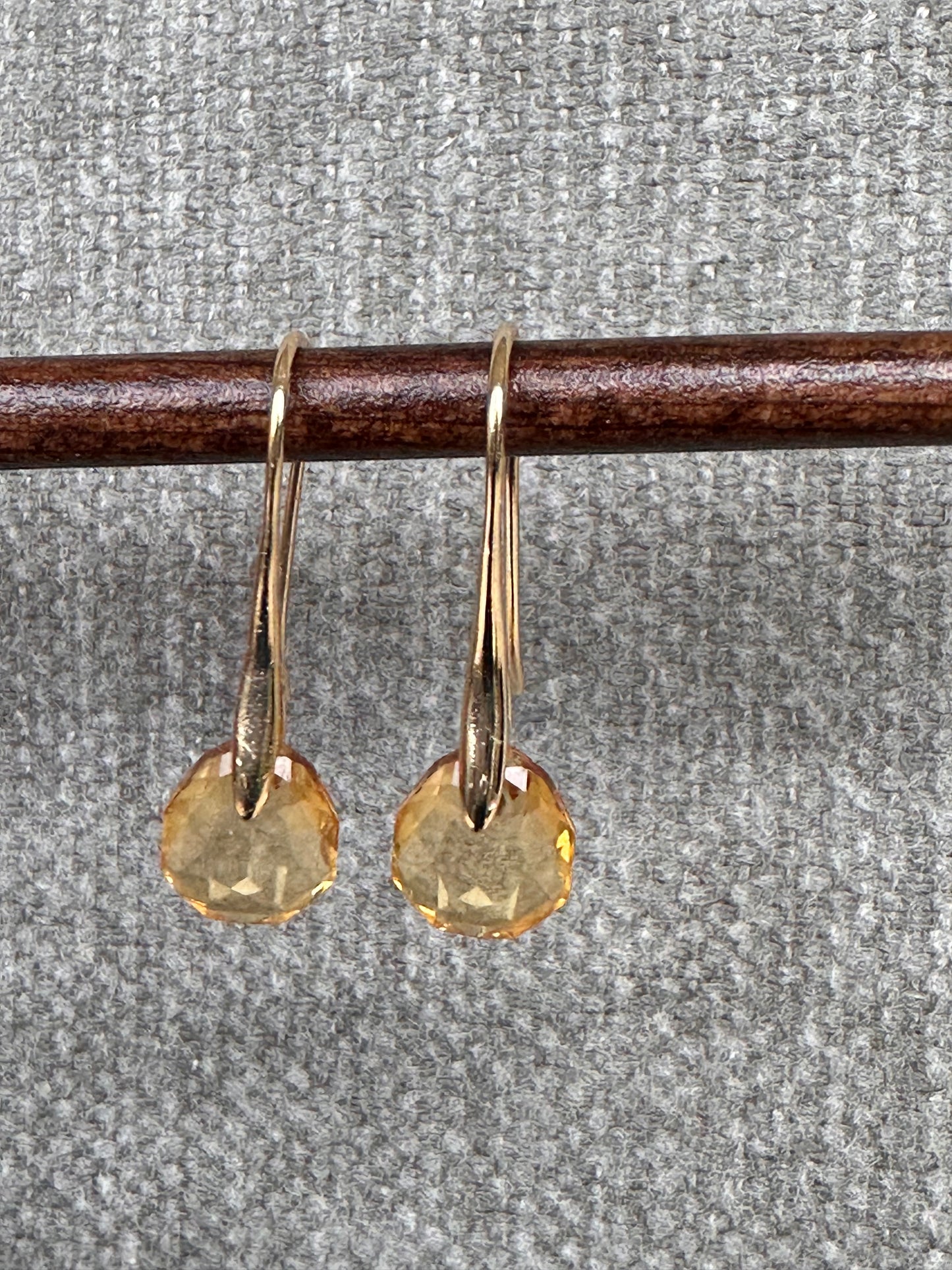 Small Champagne Colored Crystal Earrings