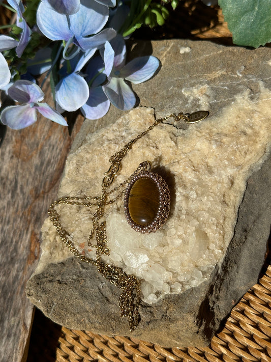 Tiger Eye Pendant Necklace