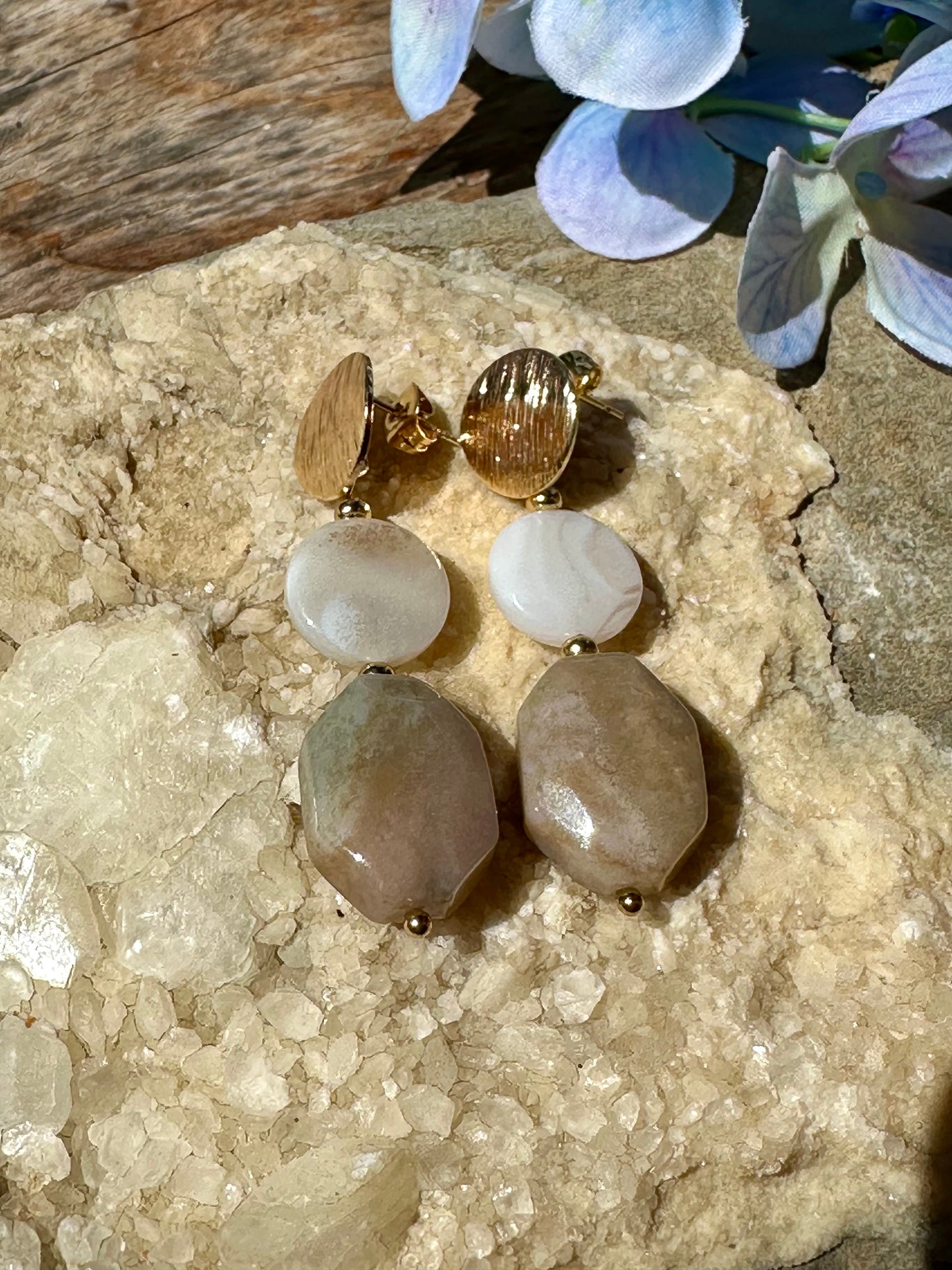 Taupe Agate Earrings