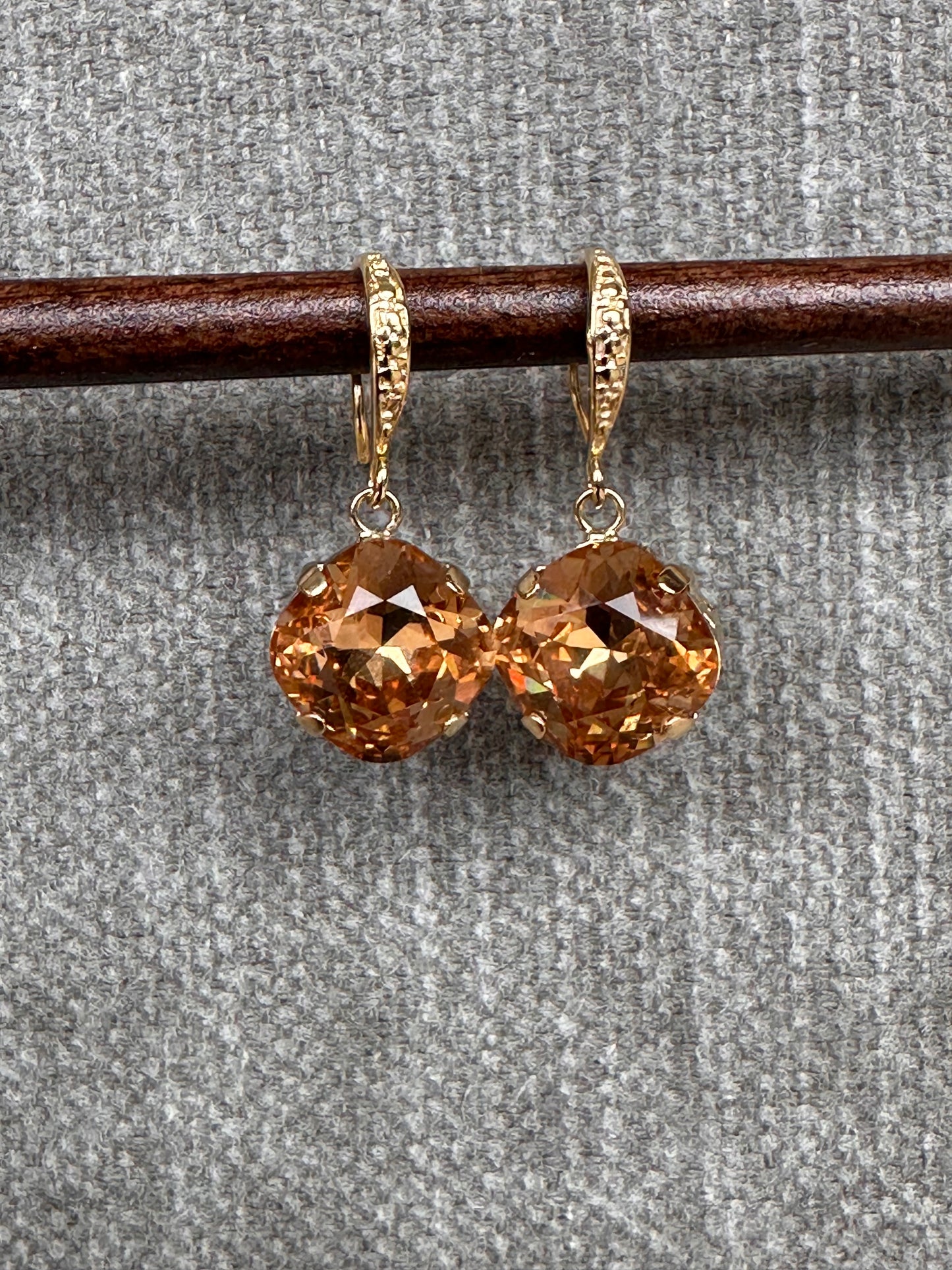 Topaz Colored Crystal Earrings