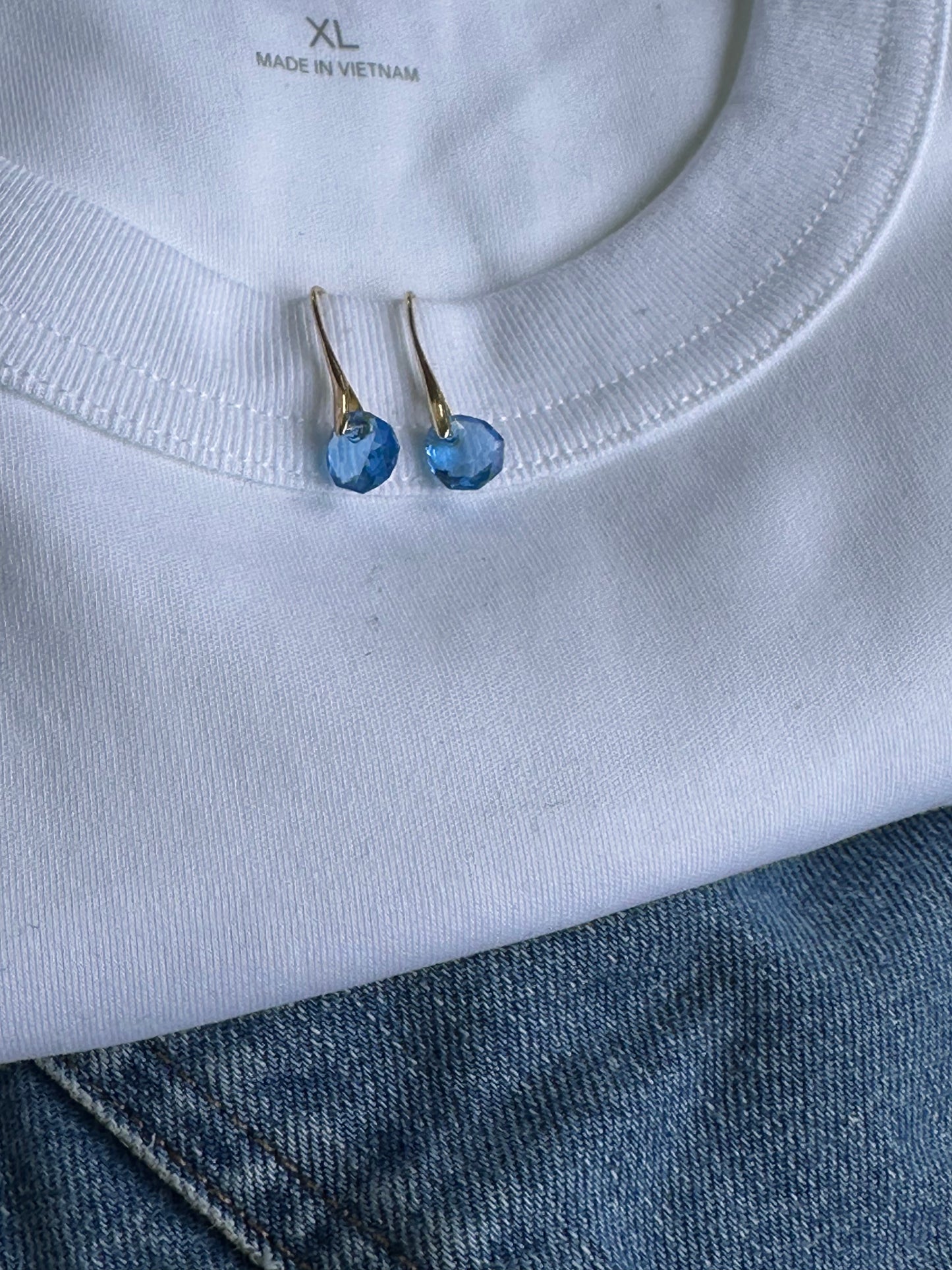 Small Blue Crystal Earrings