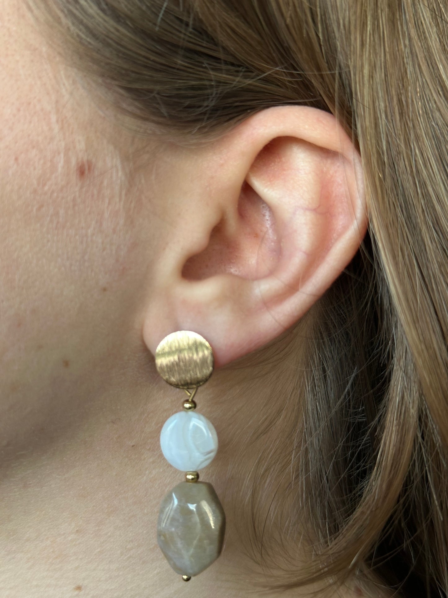 Taupe Agate Earrings