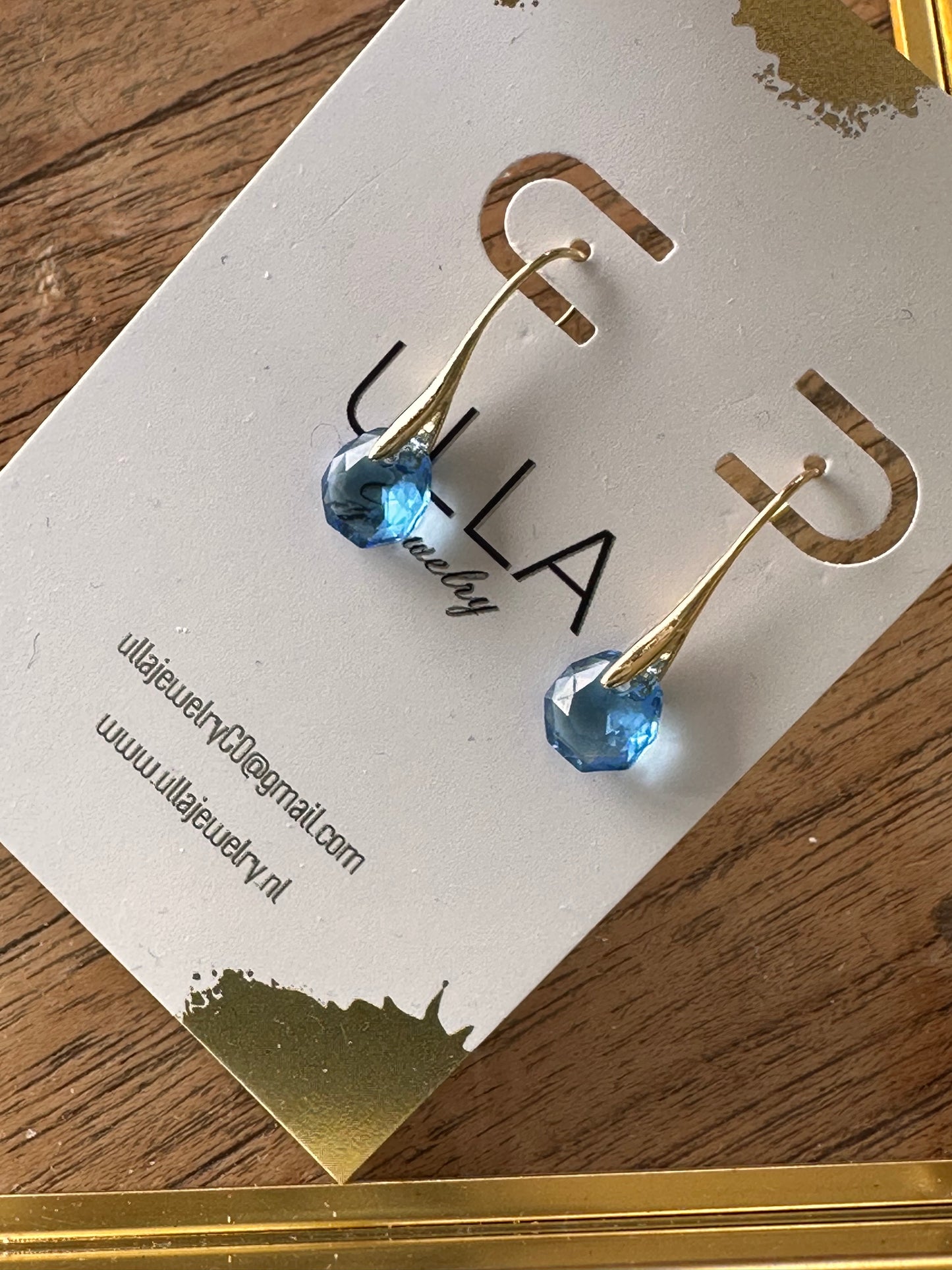 Small Blue Crystal Earrings