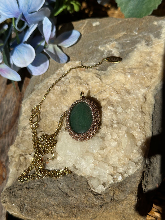 Green Chalcedony Pendant Necklace